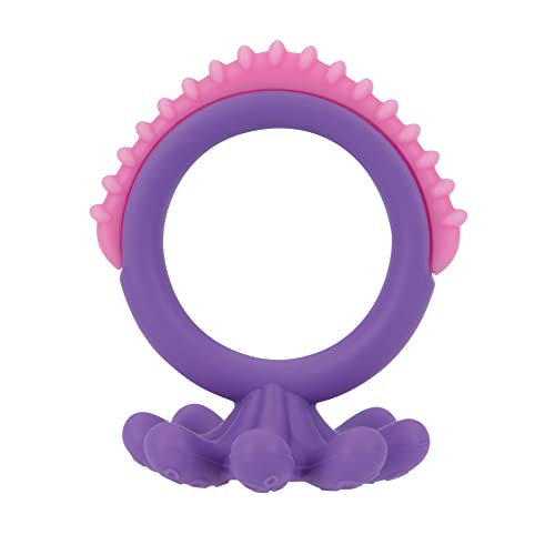 Nuby Geo Zoos Massaging Teether - Baby Teething Toy - Soft Easy Grip - 3+ Months - Elephant