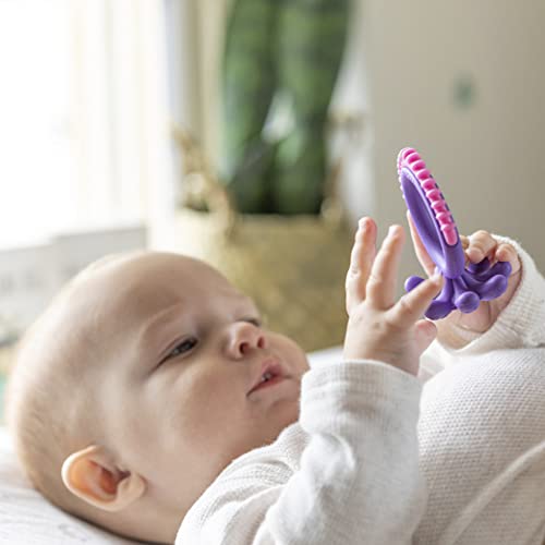 Nuby Geo Zoos Massaging Teether - Baby Teething Toy - Soft Easy Grip - 3+ Months - Elephant