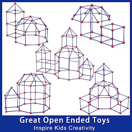 V-Opitos 180 Pack Fort Building Kits for Kids Age 4, 5, 6, 7, 8+ Years Old, Creative STEM Building Toys for DIY Castles, Tunnels, Play Tent, Ideal Christmas, Birthday Gifts for Boys & Girls