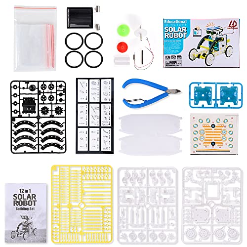 Lucky Doug Toys for Ages 8-13, 12-in-1 STEM Solar Robot Kit Toys Gifts for Kids 8 9 10 11 12 13 Years Old, Educational Building Science Experiment Set Birthday for Kids Boys Girls