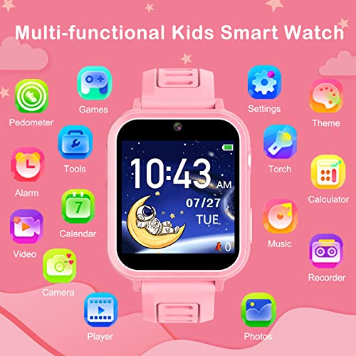 Phyulls Smart Watch for Kids with 24 Games Alarm Clock, Touchscreen, Calendaring Camera Music Player Time Display Video & Audio Recording, Toys for 3-12 Years Old Boys