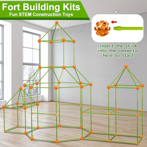 V-Opitos 180 Pack Fort Building Kits for Kids Age 4, 5, 6, 7, 8+ Years Old, Creative STEM Building Toys for DIY Castles, Tunnels, Play Tent, Ideal Christmas, Birthday Gifts for Boys & Girls