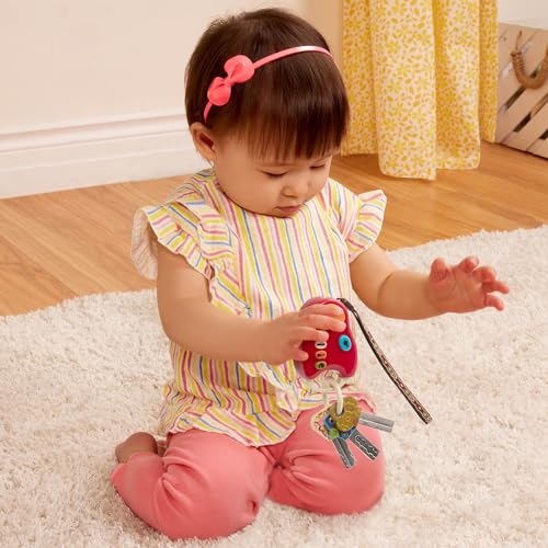 B. toys – Toy Car Keys – Key Fob with Lights & Sounds – Interactive Baby Toy – Pretend Keys for Babies, Toddlers – 10 Months + – FunKeys – Purple