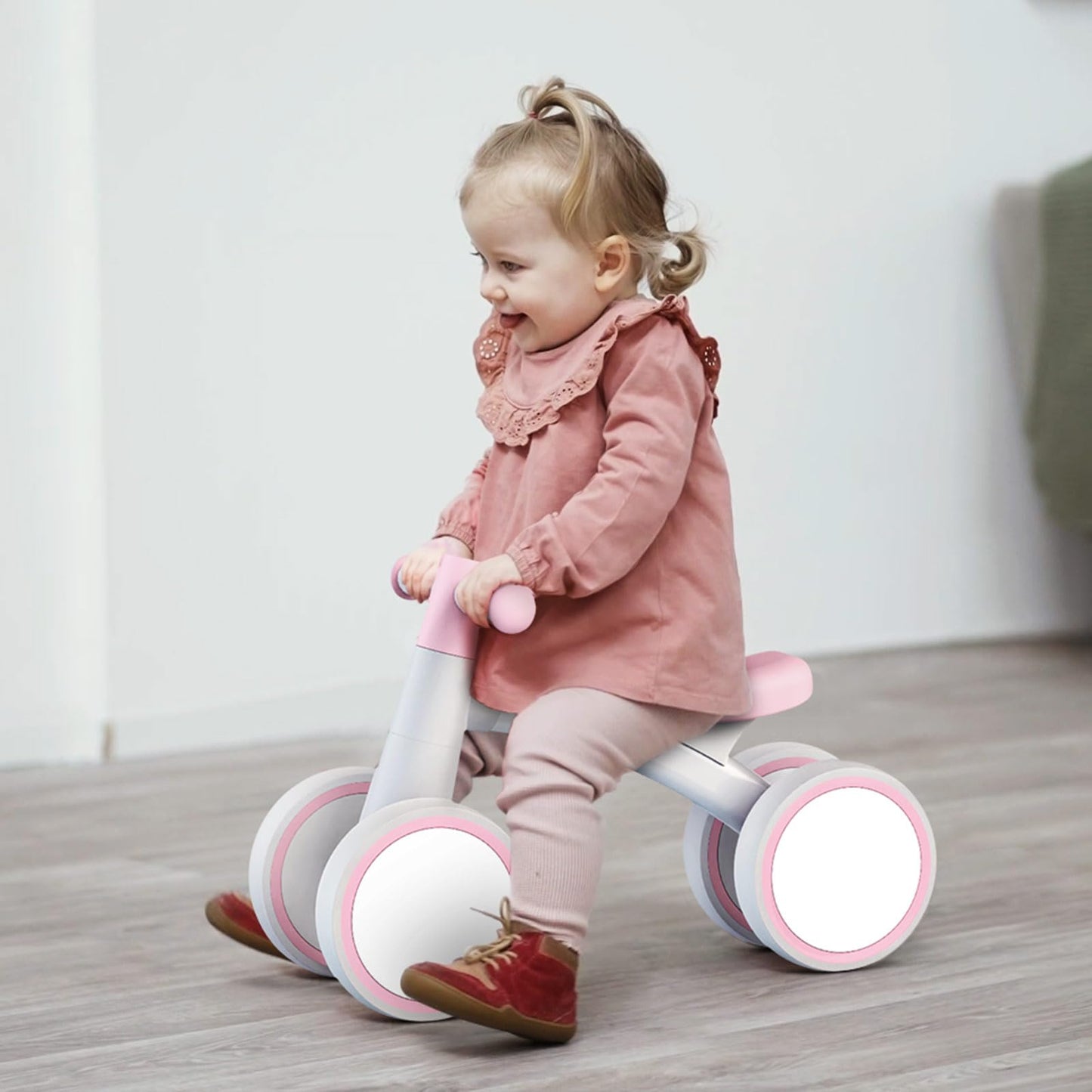 SEREED Baby Balance Bike for 1 Year Old Boys Girls 12-24 Month Toddler Balance Bike, 4 Wheels Toddler First Bike, First Birthday Gifts