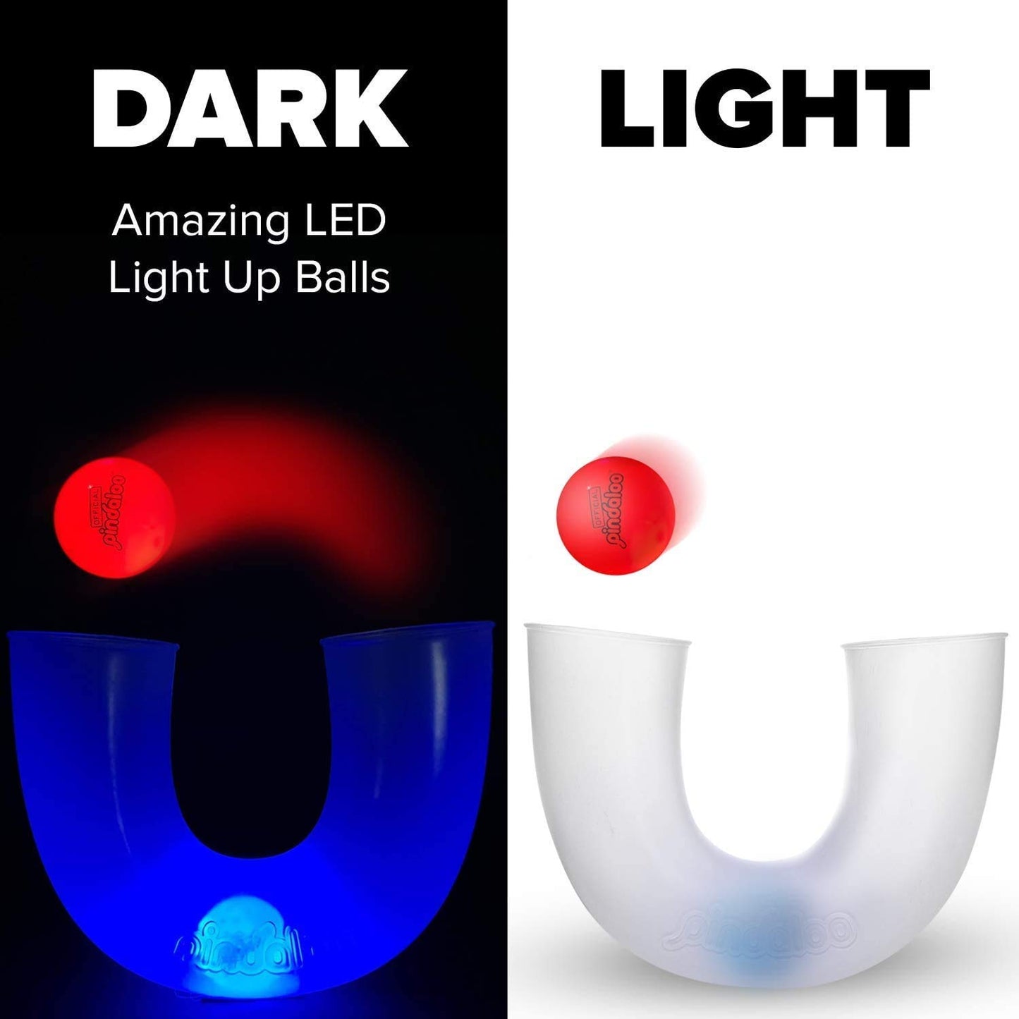 pindaloo Original Led Light Neon Skill Game with 2 Balls- Gifts for Kids and Adults Indoor & Outdoor Games, Girls, & Teens - Gift Ideas, Fun Stuff, Develops Motor & Juggling Skills (Neon)