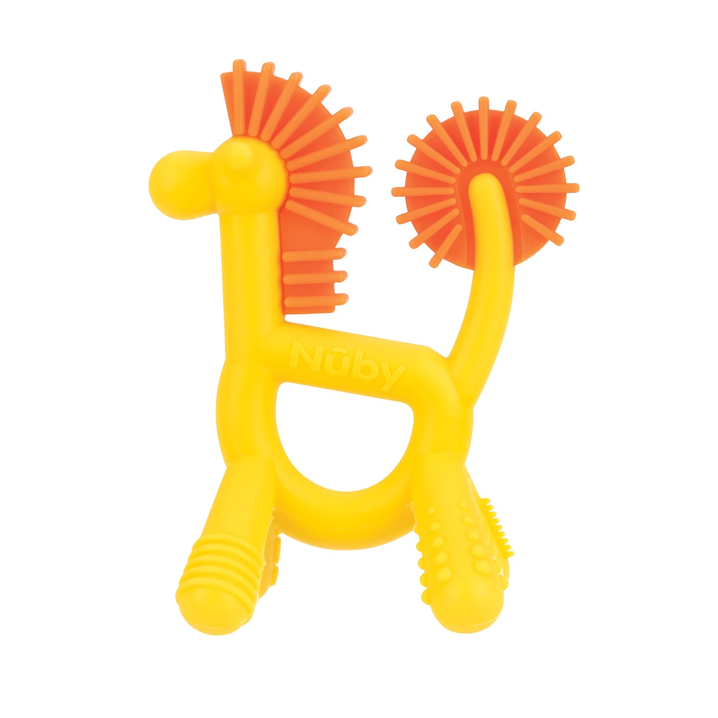 Nuby Geo Zoos Massaging Teether - Baby Teething Toy - Soft Easy Grip - 3+ Months - Elephant