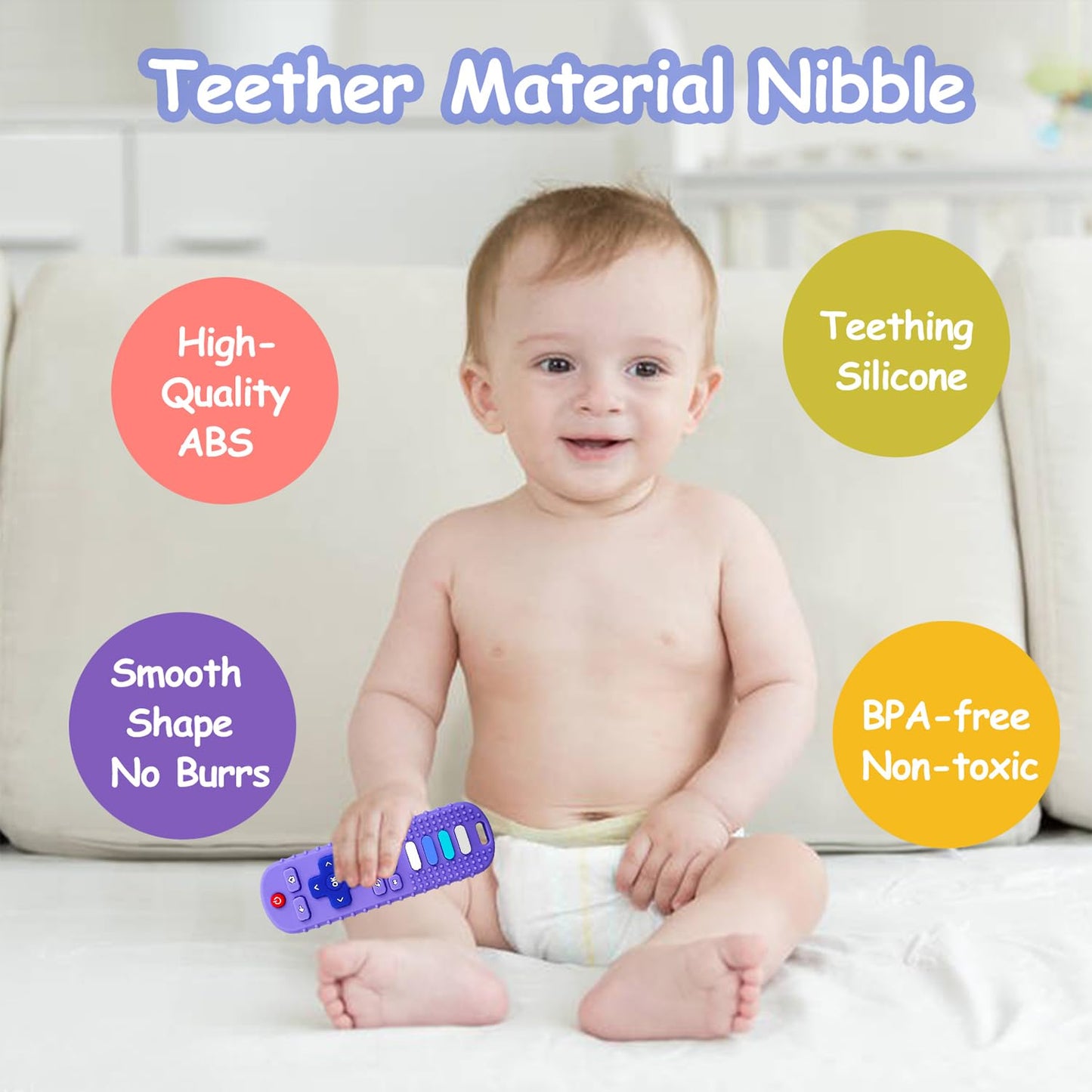 YAPROMO Baby Teething Toys,Reomte Teether Toys, Silicone Chew Toy for Babies 18+ Months, Remote Control Shape Teething Toys, Early Educational Toy BPA Free & Refrigerator Safe (Black02 & Pink01)