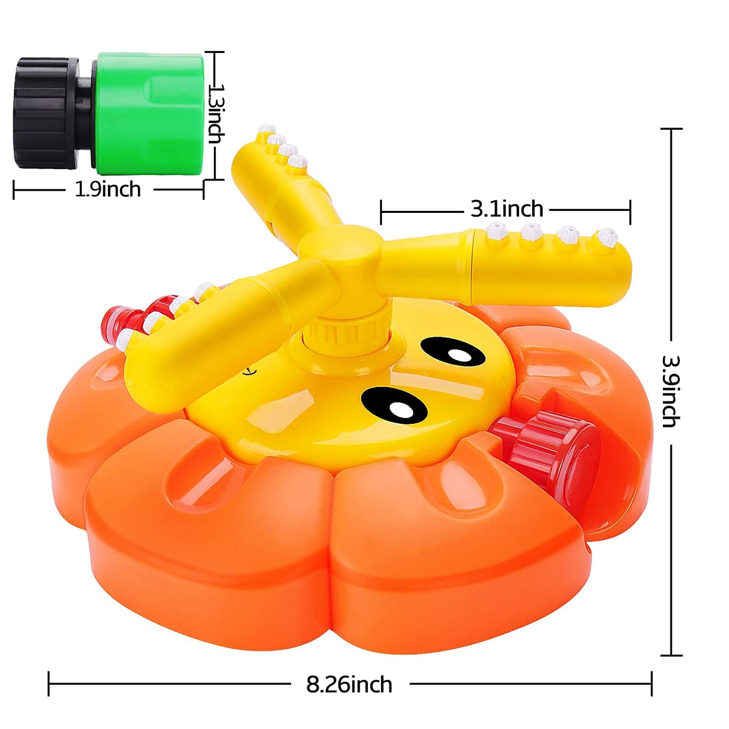 Water Sprinkler for Kids Toddlers Sprinklers with Roating Spray Nozzles Attaches Garden Water Hose Outdoor Play Outside Toys 1-3 2-4 Summer Backyard Lawn Game Yard Water Toy for Kids 3-5 4-8 Boy Girl