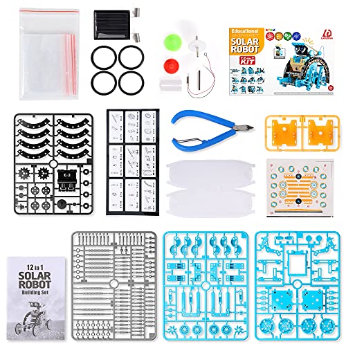 Lucky Doug Toys for Ages 8-13, 12-in-1 STEM Solar Robot Kit Toys Gifts for Kids 8 9 10 11 12 13 Years Old, Educational Building Science Experiment Set Birthday for Kids Boys Girls