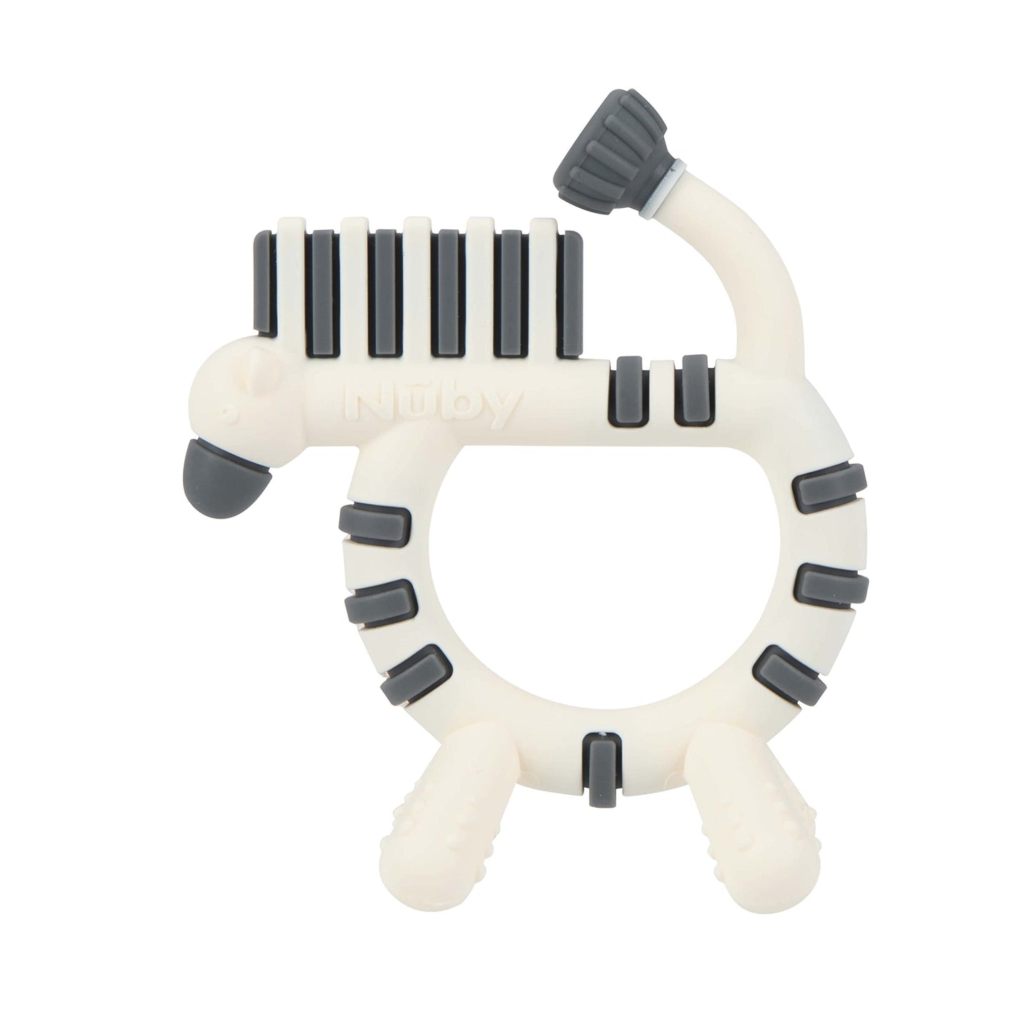 Nuby Geo Zoos Massaging Teether - Baby Teething Toy - Soft Easy Grip - 3+ Months - Elephant
