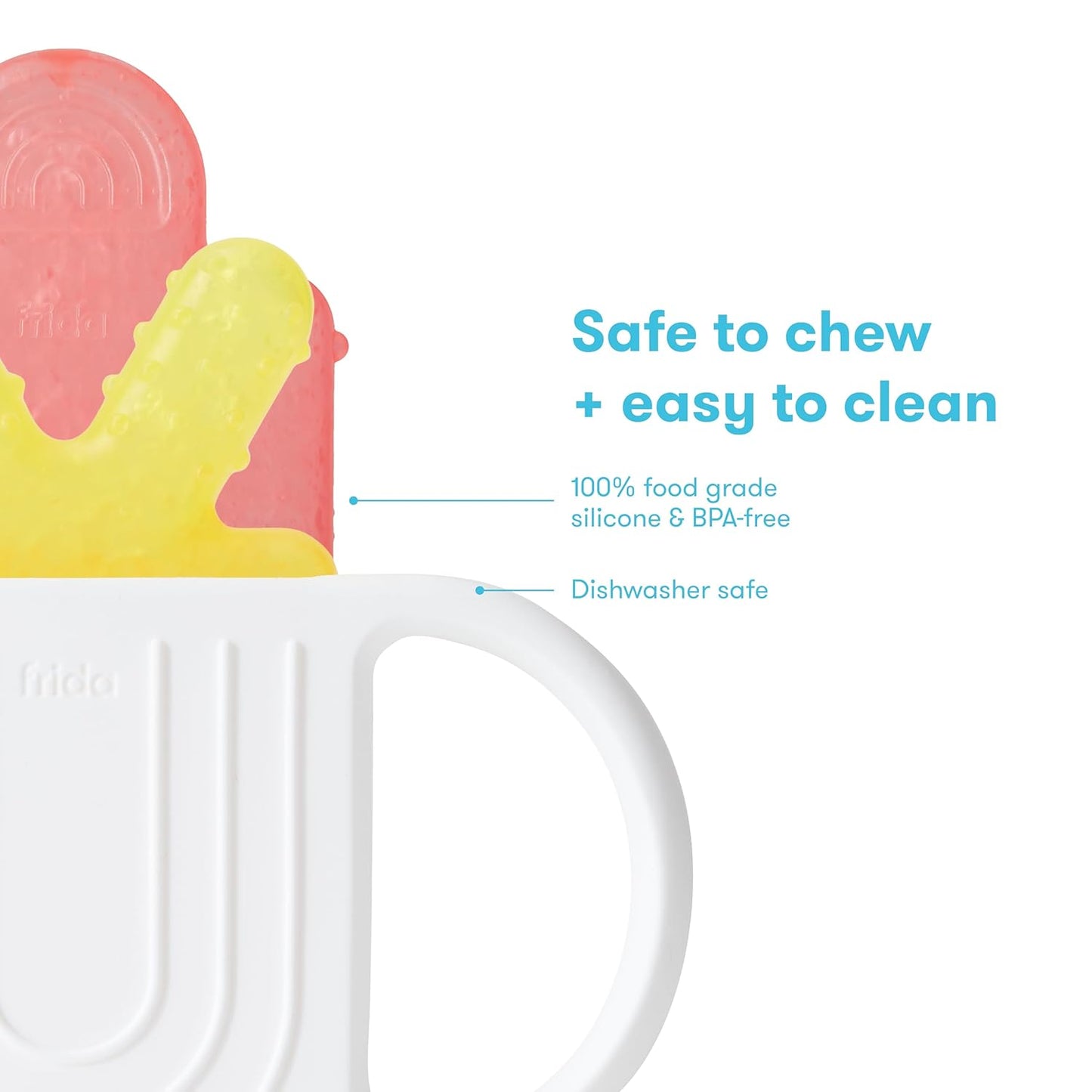 Frida Baby Teething Relief Not-Too-Cold-to-Hold Baby Teether BPA-Free Silicone Teething Toys