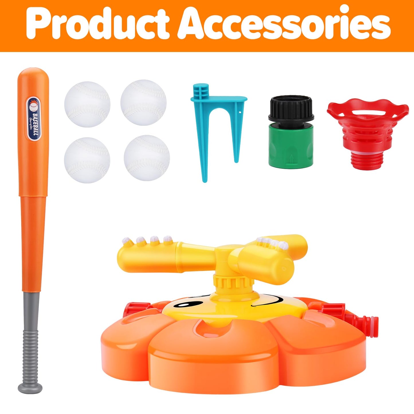 Water Sprinkler for Kids Toddlers Sprinklers with Roating Spray Nozzles Attaches Garden Water Hose Outdoor Play Outside Toys 1-3 2-4 Summer Backyard Lawn Game Yard Water Toy for Kids 3-5 4-8 Boy Girl