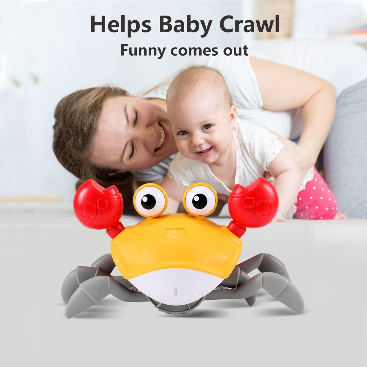 control future Crawling Crab Baby Toy - Infant Tummy Time Toys 3 4 5 6 7 8 9 10 11 12 Babies Boy 3-6 6-12 Learning Crawl 9-12 12-18 Walking Toddler 36 Months Old Music Development 1st Birthday Gifts