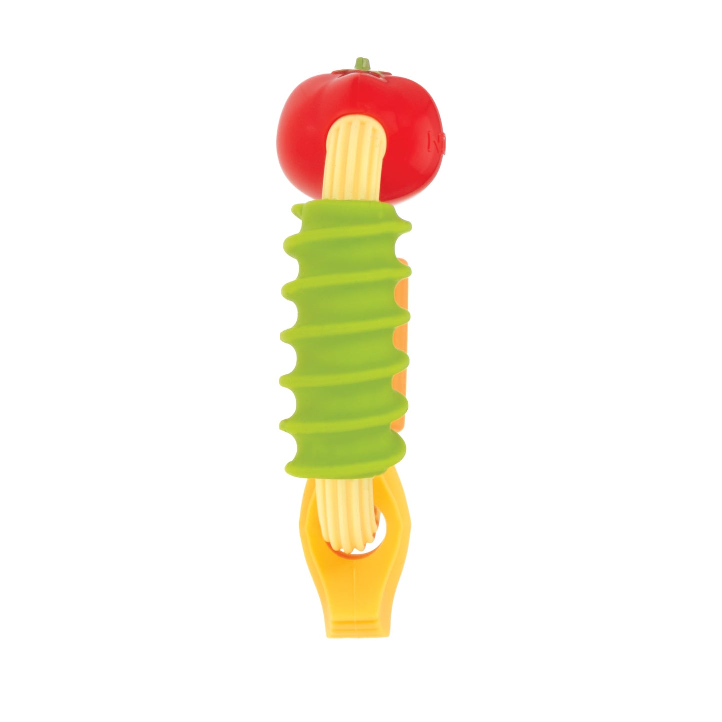 Nuby Silicone Carrot Tube Teether - Baby Teething Toy - Massaging Bristles for Sore Gums - 3+ Months