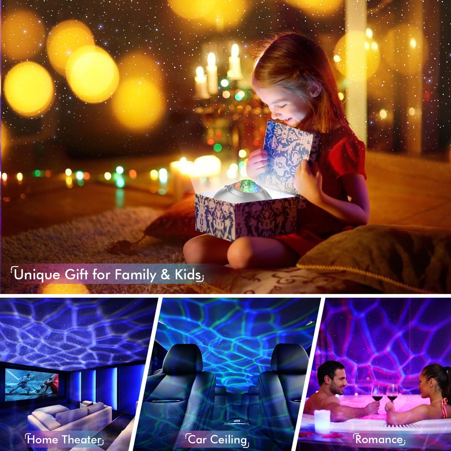 Rossetta Star Projector, Galaxy Projector for Bedroom, LED Night Light Aurora Projector with Bluetooth Speaker, White Noise, Timer and Remote, Room Decor, Gifts for Kids, Adults, Christmas, Birthday