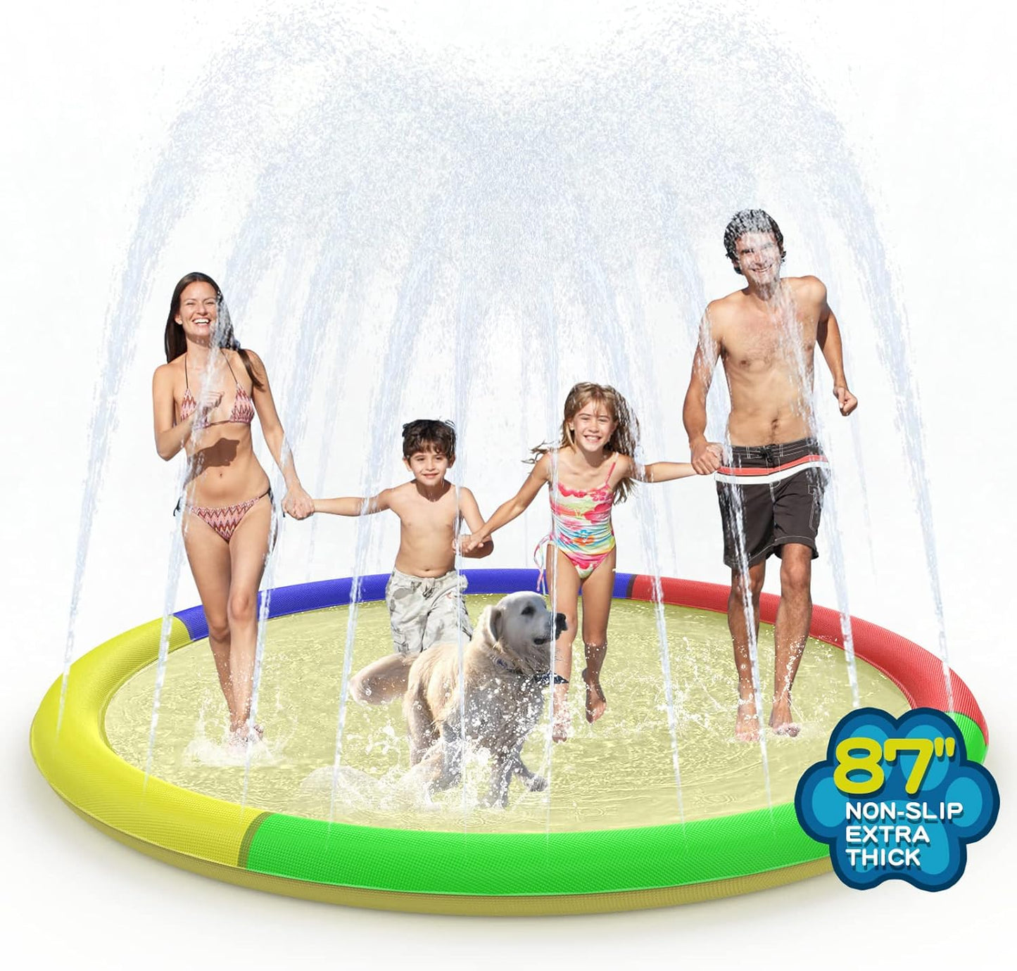 Growsland Splash Pad for Toddlers, Outdoor Sprinkler for Kids, 67" Summer Water Toys Inflatable Wading Baby Pool Fun Gifts for 3 4 5 6 7 8 9 Years Old Boy Girl Backyard Garden Lawn Outdoor Games