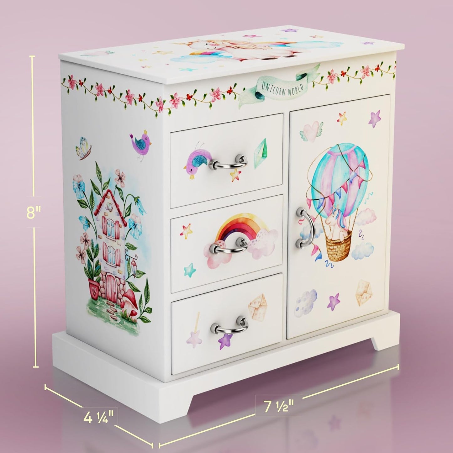 Unicorn Musical Jewelry Box for Kids - Gifts for Girls, Ages 3-8, Best Princess Room Toys Gift for Age 3, 4, 5, 6, 7, 8 Year Old Little Girl - Birthday Present Toy Ideas Music
