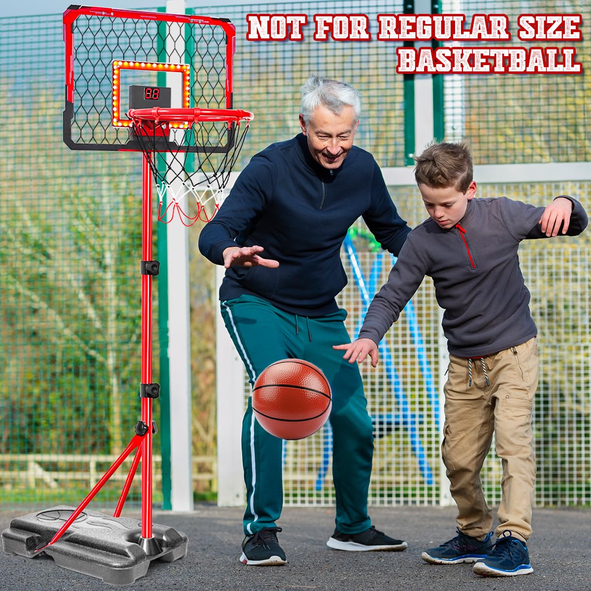 Meland Kids Basketball Hoop, Adjustable Height 3.4ft-6.2ft Toddler Basketball Hoop for Kids Basketball Goal Indoor Outdoor Toys Outside Toys for Boys 3-8