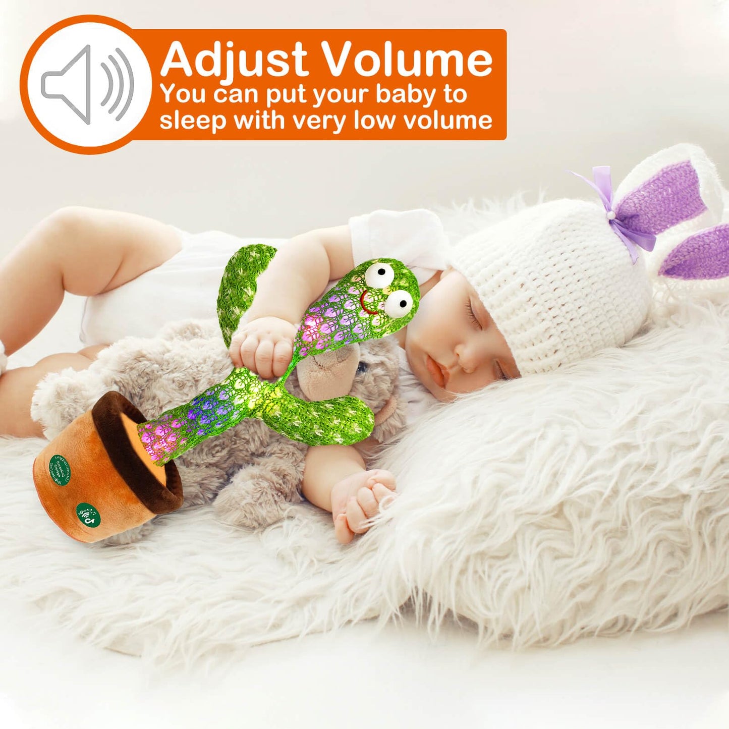 Pbooo Dancing Talking Cactus Mimicking Toy,Talking Repeat Singing Sunny Cactus Toy 120 Pcs Songs for Baby 15S Record Your Sound Sing+Dancing+Recording+LED