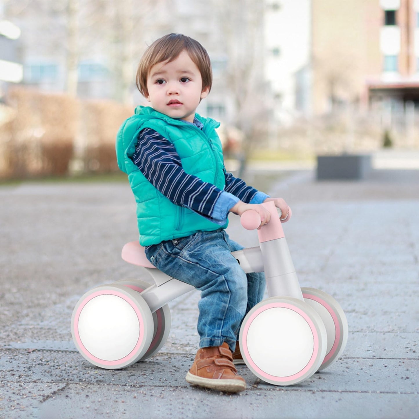 SEREED Baby Balance Bike for 1 Year Old Boys Girls 12-24 Month Toddler Balance Bike, 4 Wheels Toddler First Bike, First Birthday Gifts