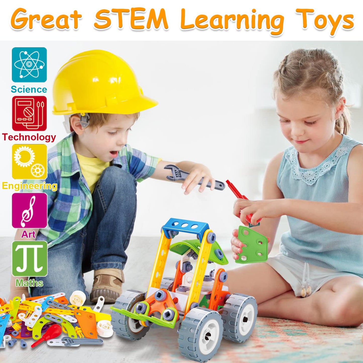 10 in 1 STEM Toys for 4 5 6 7 8+ Year Old Boy Girl Birthday Gifts Building Toys for Kids Ages 4-8 5-7 6-8 Educational Stem Activities for Boys 4-6 8-10 Construction Creative Games Holiday Idea Gift