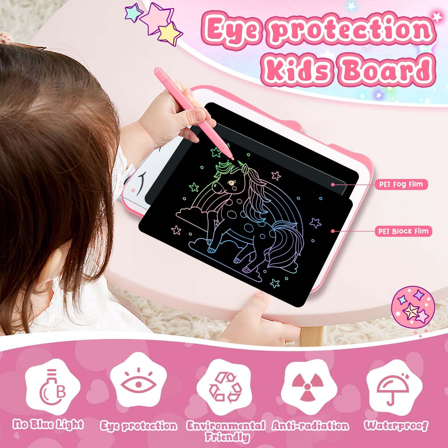 LCD Writing Tablet for Kids, Colorful Toddlers Toys Drawing Board, Educational Kid Toys, Doodle Pad Dinosaur Toys for 2 3 4 5 6 7 8 Year Old Boys Girls Birthday Party Christmas Gifts,8.5inch