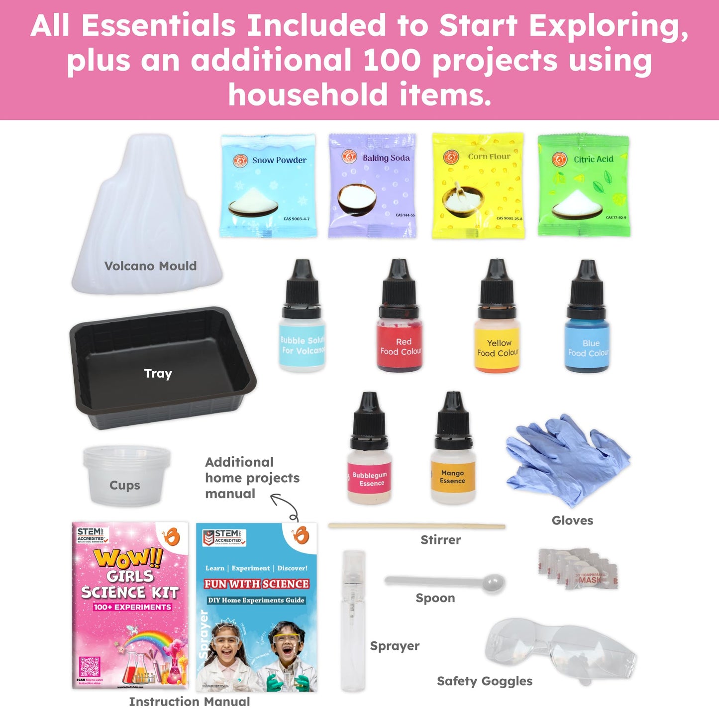 Butterfly EduFields 150+ Girls Science Kit for Kids 8-12 Ages 8 9 10 11 12 Years | Girls Science Experiments | Birthday for Girls | Girls Toys | Fun STEM Learning and Educational Toys