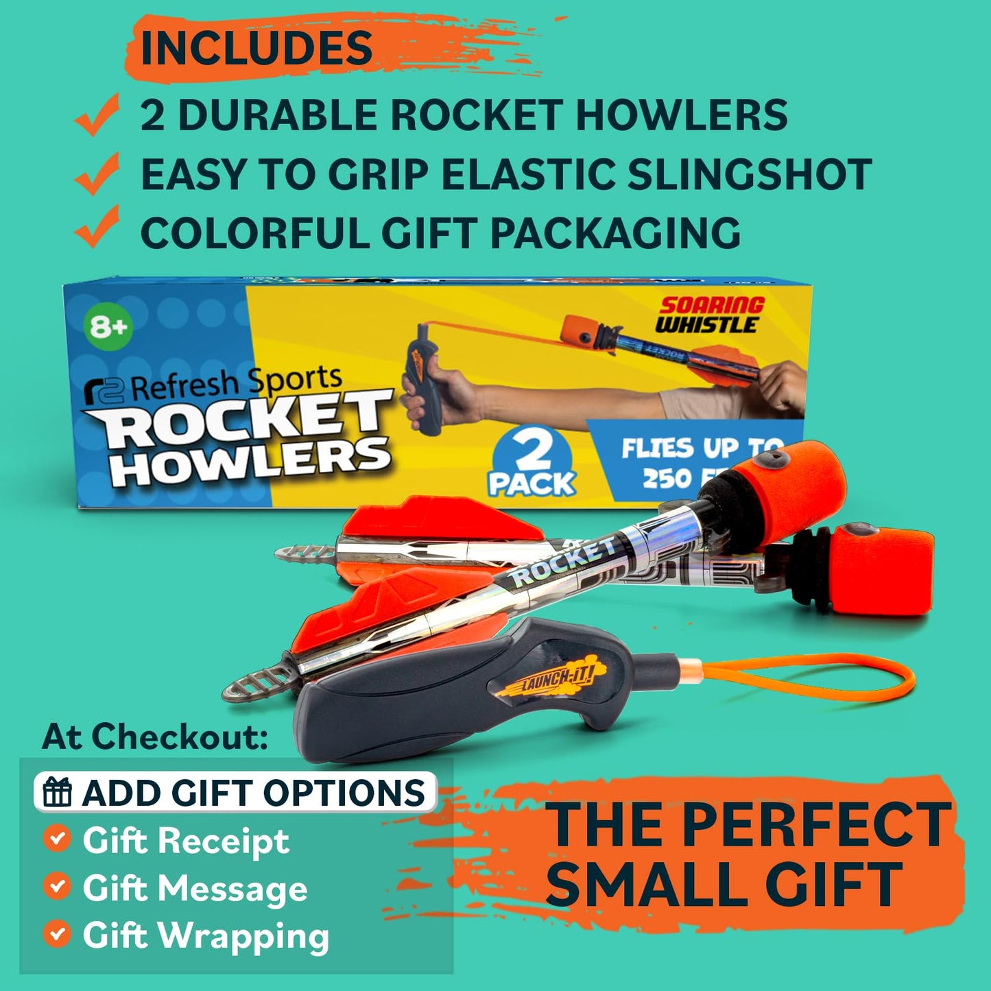 Toy Rocket Launcher for Kids: Slingshot Rockets Outdoor Toys & Beach Games - Water Summer Birthday Gifts for Boys & Girls All Ages 8 & Up - Pool Toys & Boy Gifts for 8 9 10 11 12 Year Old Gift Ideas