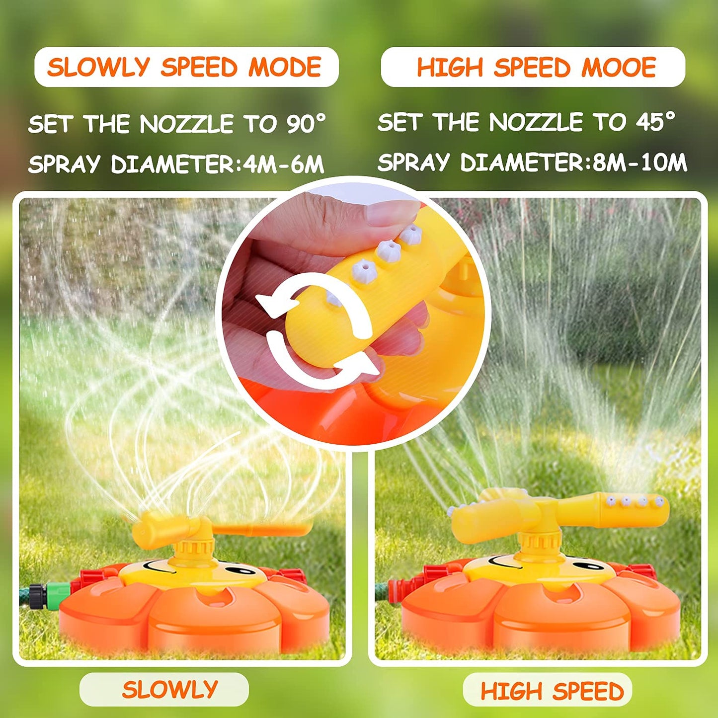 Water Sprinkler for Kids Toddlers Sprinklers with Roating Spray Nozzles Attaches Garden Water Hose Outdoor Play Outside Toys 1-3 2-4 Summer Backyard Lawn Game Yard Water Toy for Kids 3-5 4-8 Boy Girl