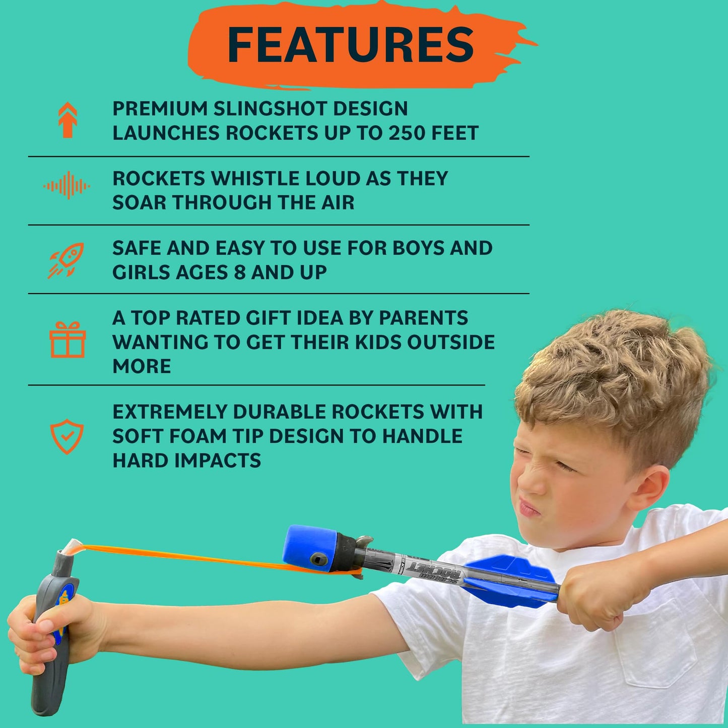 Toy Rocket Launcher for Kids: Slingshot Rockets Outdoor Toys & Beach Games - Water Summer Birthday Gifts for Boys & Girls All Ages 8 & Up - Pool Toys & Boy Gifts for 8 9 10 11 12 Year Old Gift Ideas
