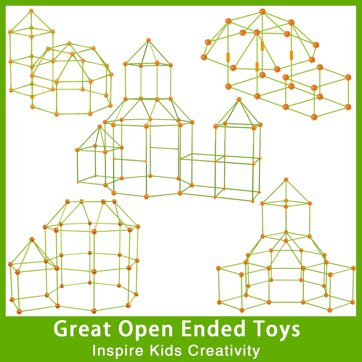V-Opitos 180 Pack Fort Building Kits for Kids Age 4, 5, 6, 7, 8+ Years Old, Creative STEM Building Toys for DIY Castles, Tunnels, Play Tent, Ideal Christmas, Birthday Gifts for Boys & Girls