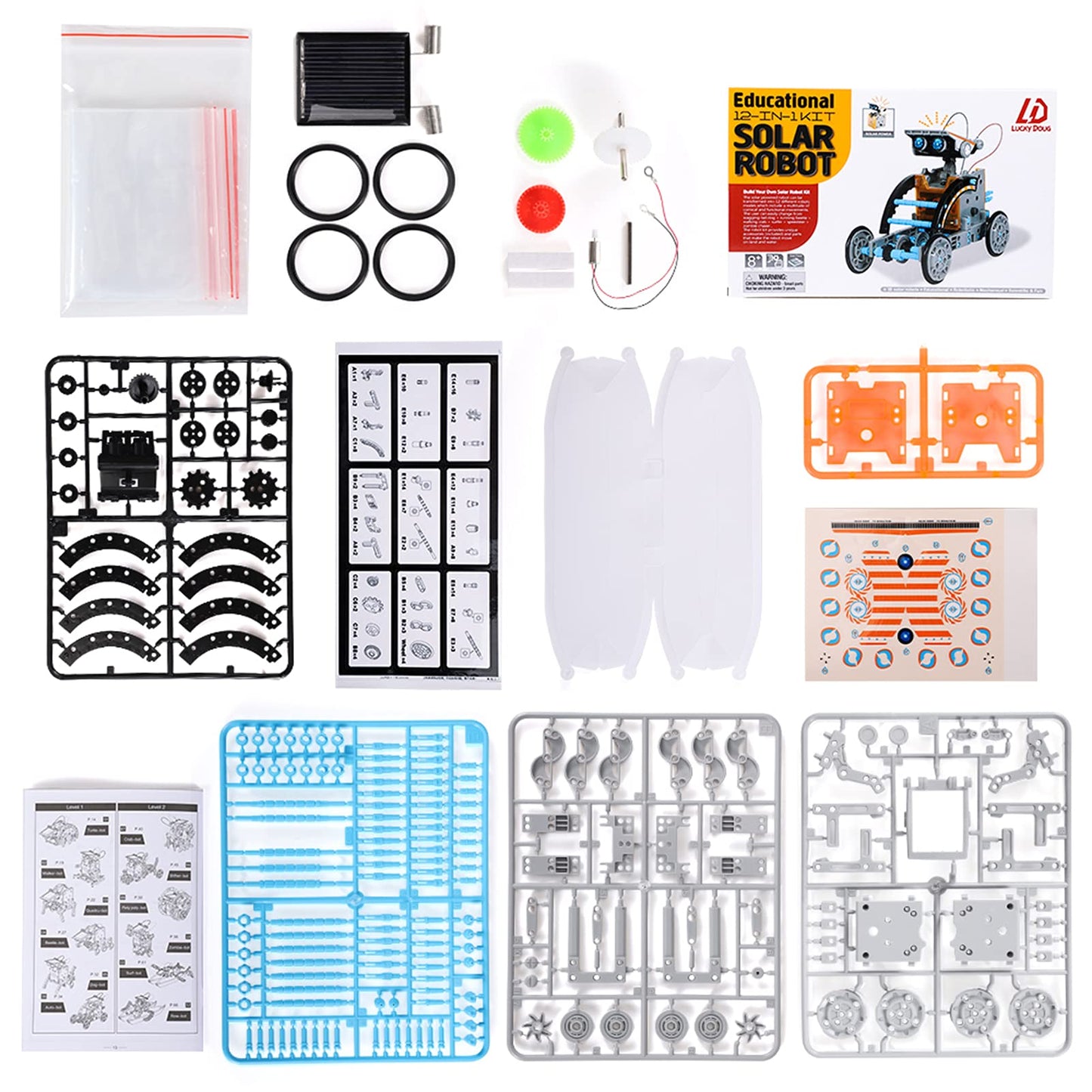 Lucky Doug Toys for Ages 8-13, 12-in-1 STEM Solar Robot Kit Toys Gifts for Kids 8 9 10 11 12 13 Years Old, Educational Building Science Experiment Set Birthday for Kids Boys Girls