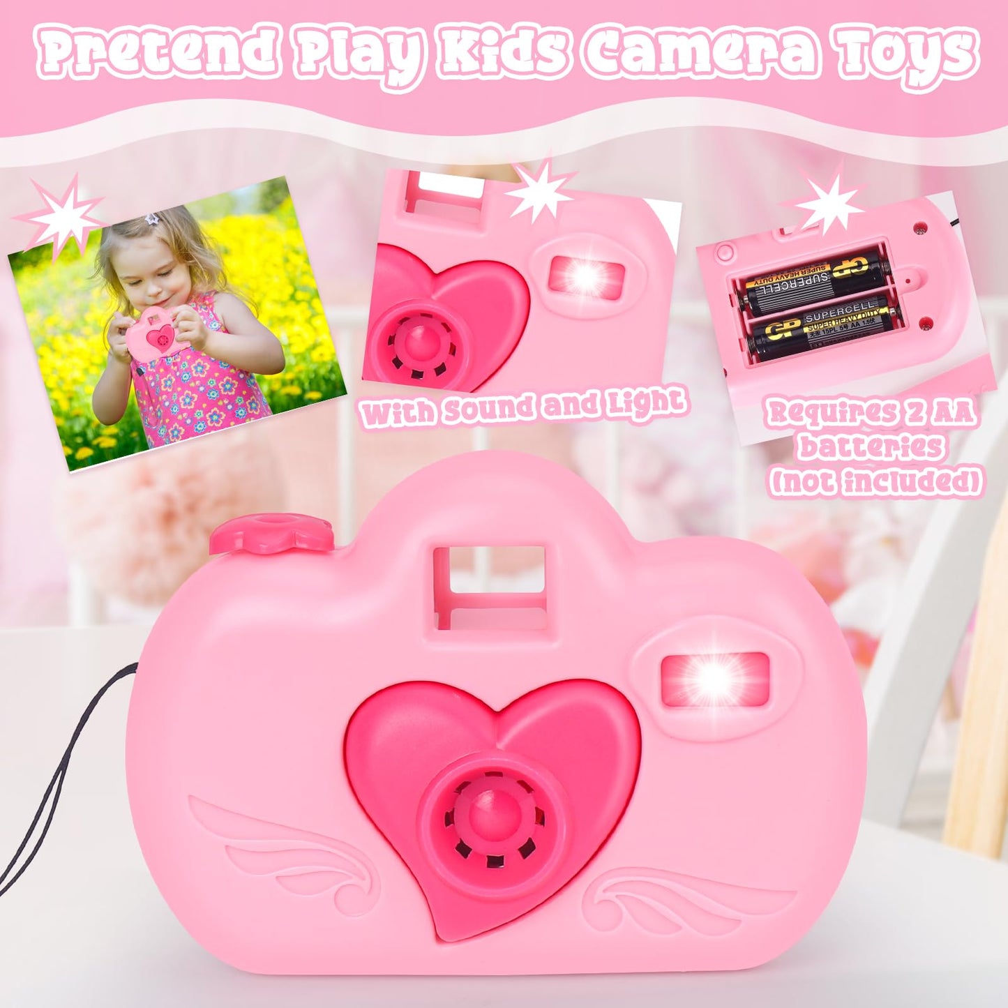 Play Purse for Little Girls, 35PCS Toddler Purse with Pretend Makeup for Toddlers, Princess Toys Includes Handbag, Phone, Wallet, Camera, Keys, Kids Purse Birthday Gift for Girls Age 3 4 5 6+