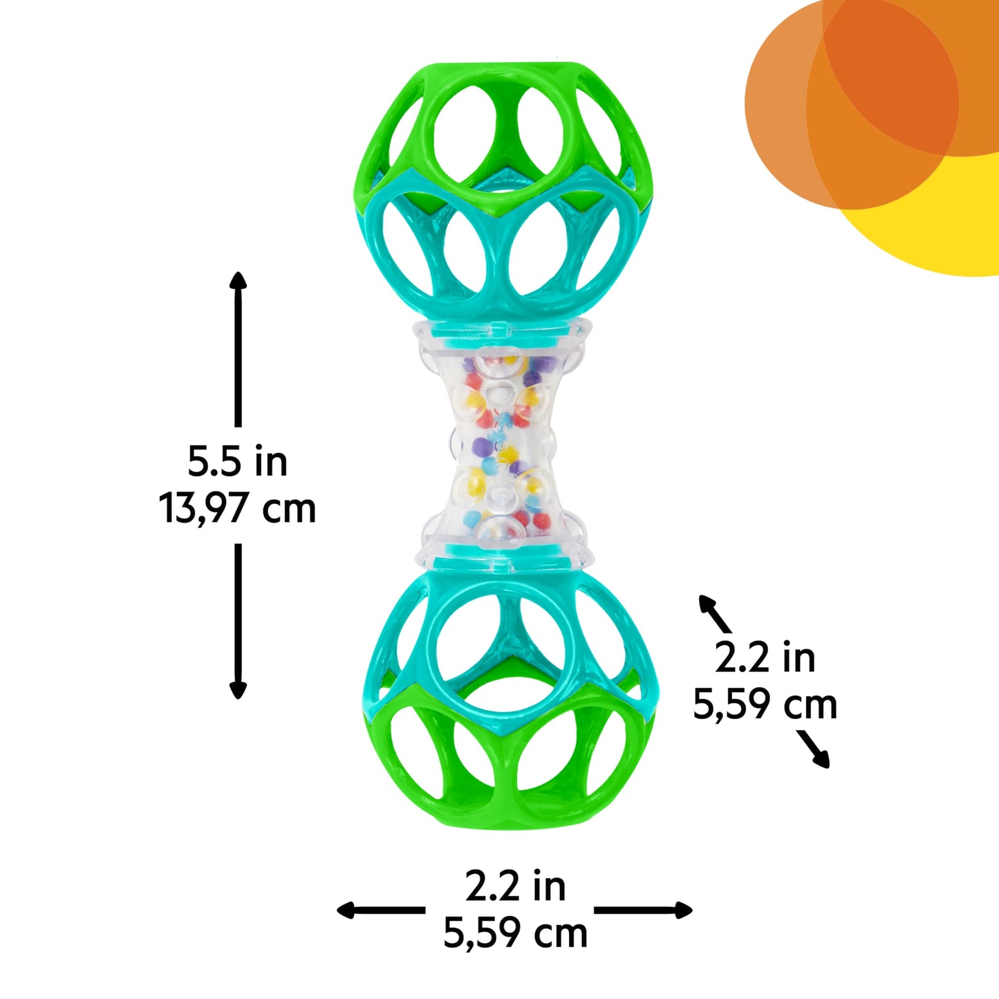 Bright Starts Oball Shaker Rattle Toy, Ages Newborn Plus
