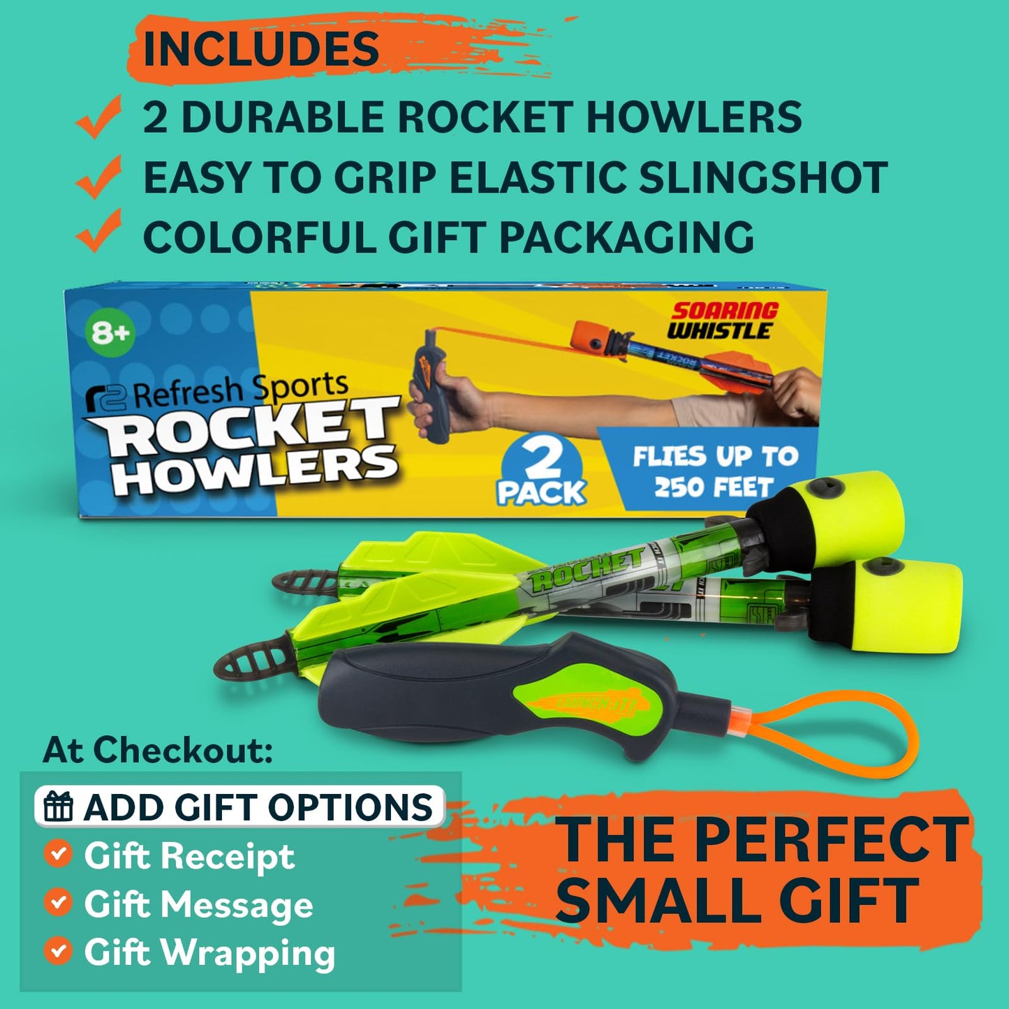 Toy Rocket Launcher for Kids: Slingshot Rockets Outdoor Toys & Beach Games - Water Summer Birthday Gifts for Boys & Girls All Ages 8 & Up - Pool Toys & Boy Gifts for 8 9 10 11 12 Year Old Gift Ideas