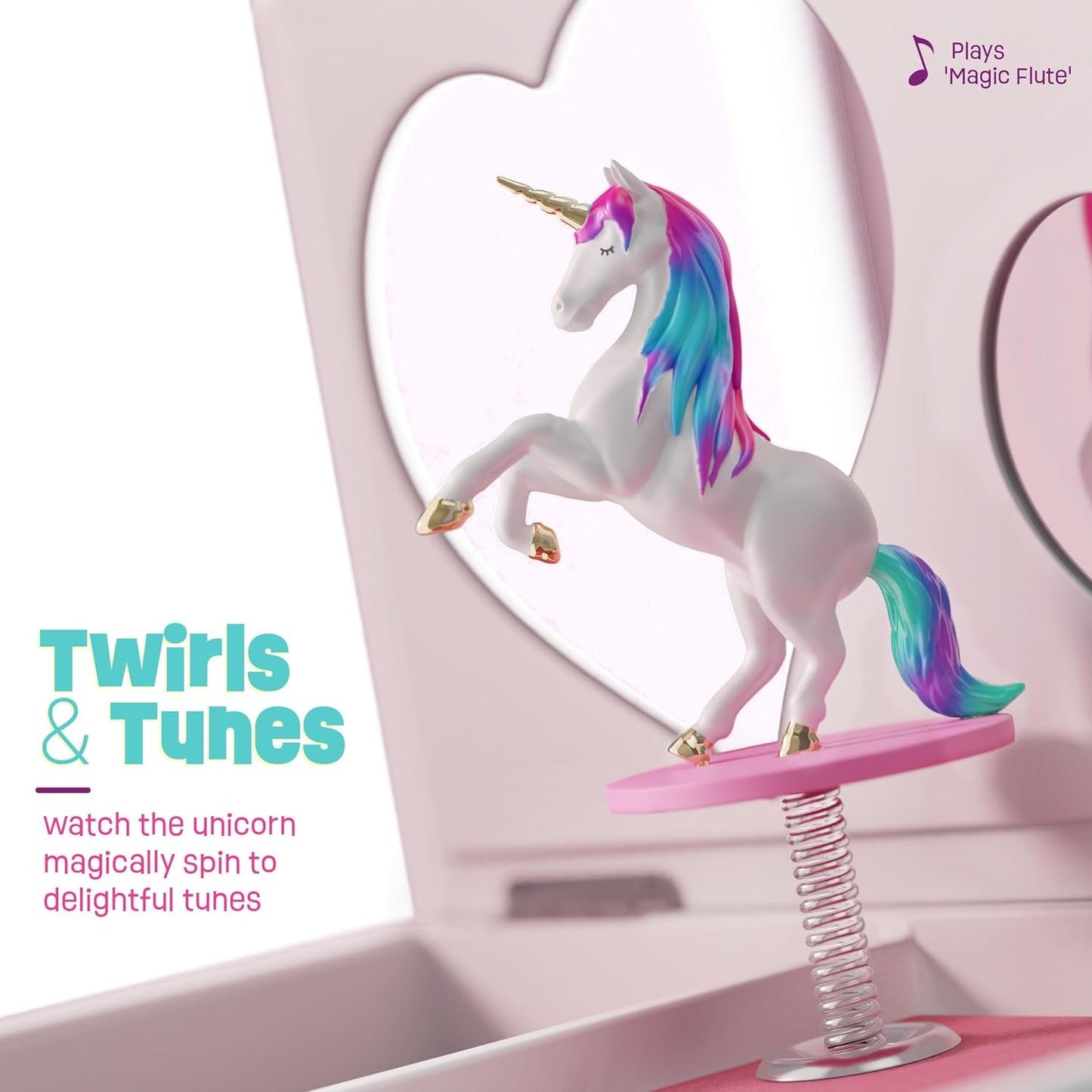 Unicorn Musical Jewelry Box for Kids - Gifts for Girls, Ages 3-8, Best Princess Room Toys Gift for Age 3, 4, 5, 6, 7, 8 Year Old Little Girl - Birthday Present Toy Ideas Music