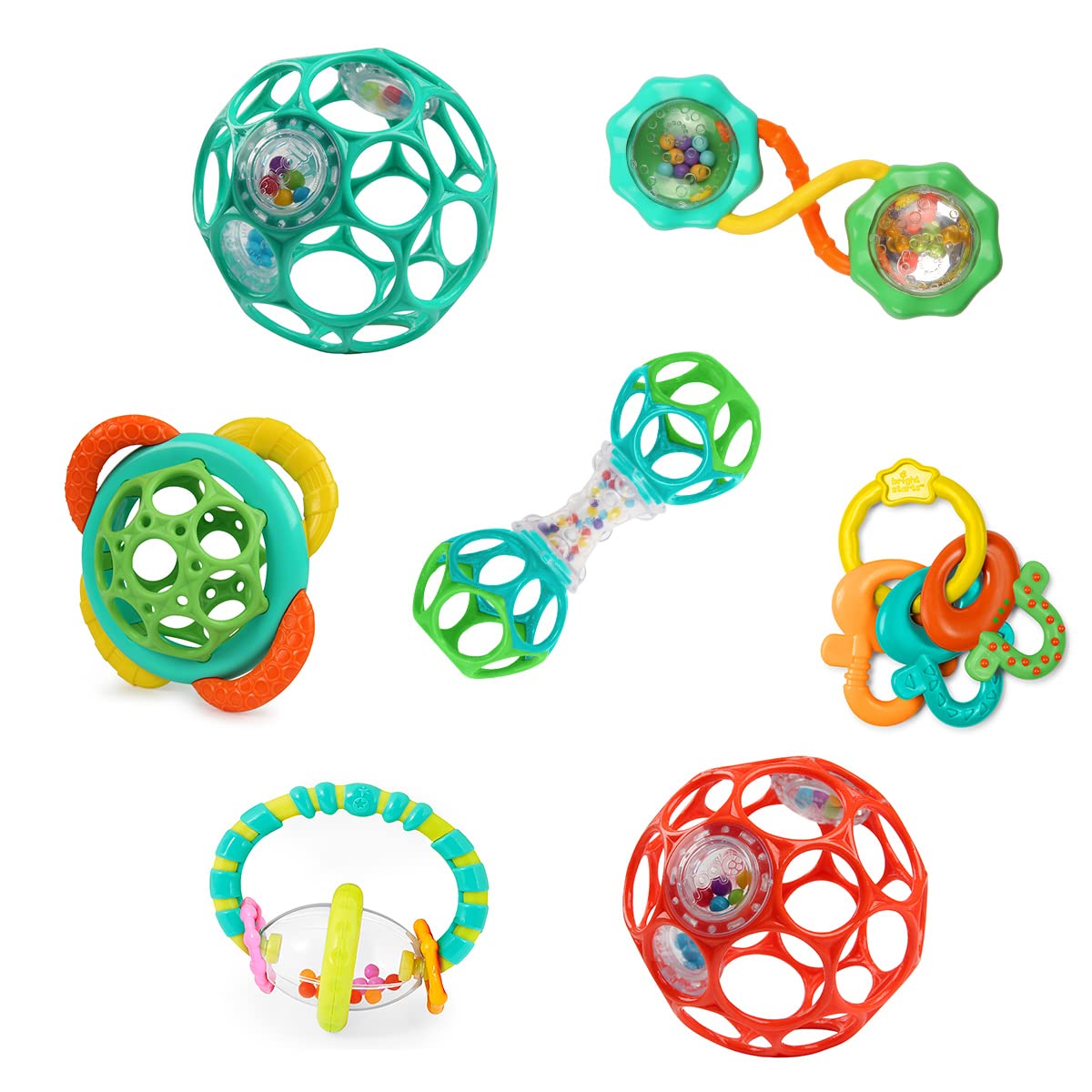 Bright Starts Oball Shaker Rattle Toy, Ages Newborn Plus