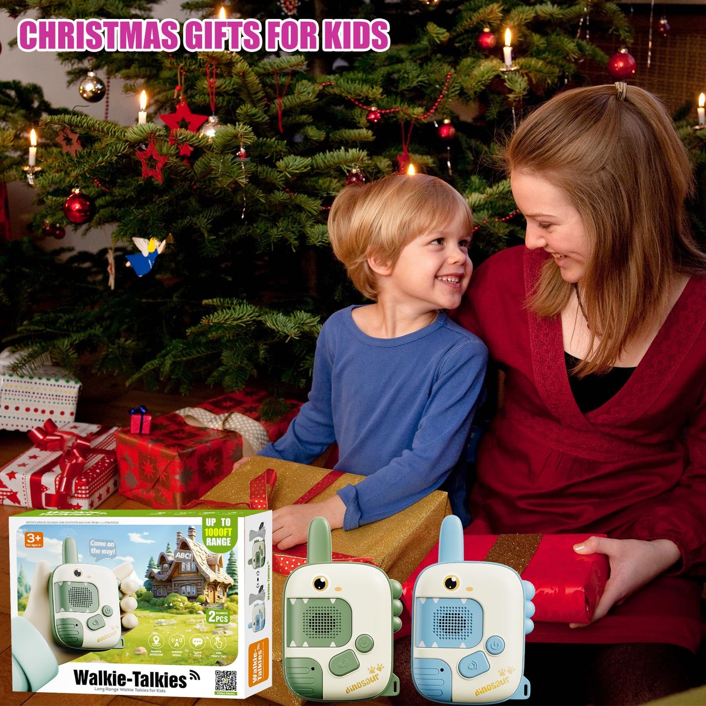 Walkie Talkies Toys for Girls:Unicorn Toys 2 Pack Birthday Gifts for 3 4 5-7 8 Year Old Girls Toy for 4 5 6 7 8-10 Year Old Camping Outdoor Games,Christmas Stocking Stuffers for Girls Kids