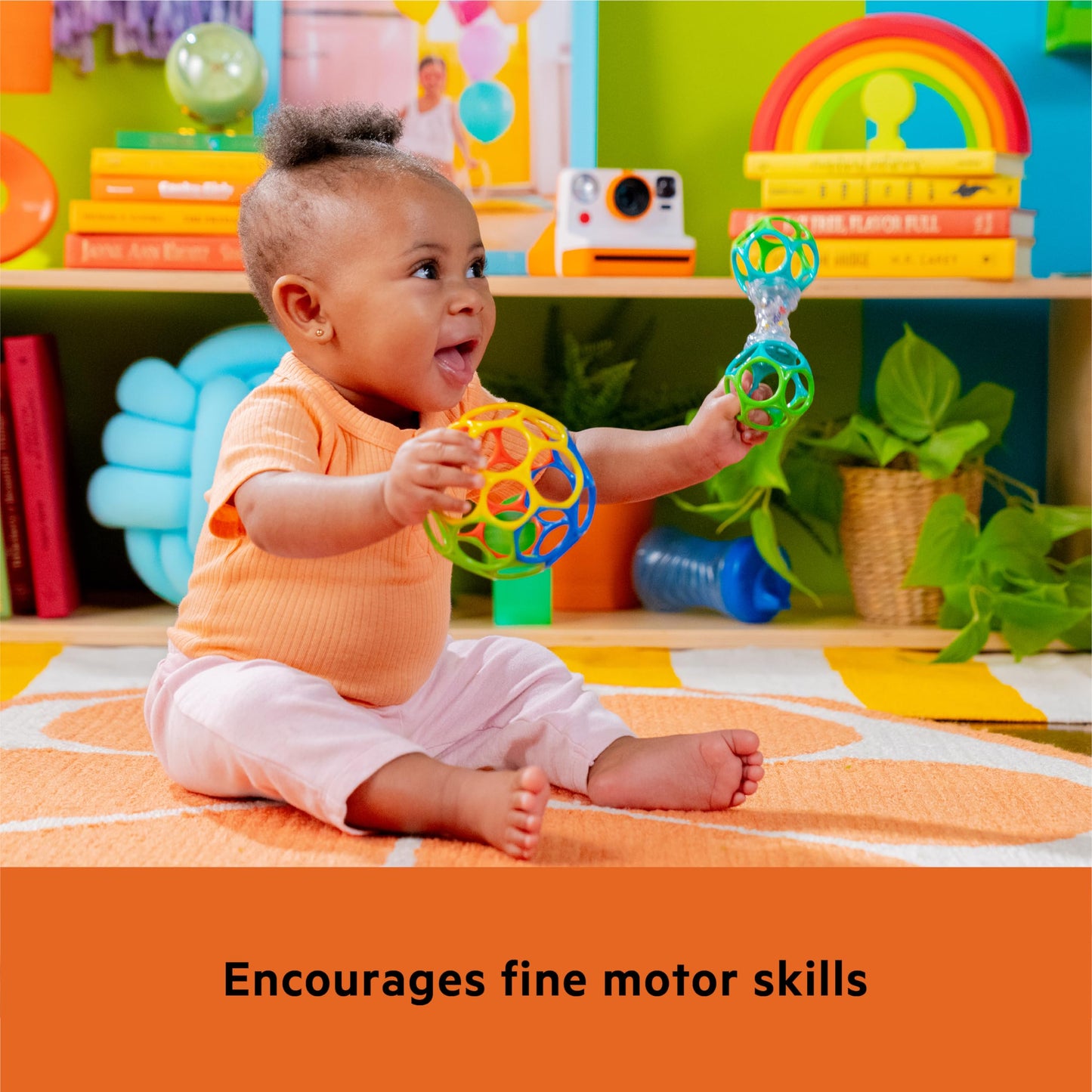 Bright Starts Oball Shaker Rattle Toy, Ages Newborn Plus