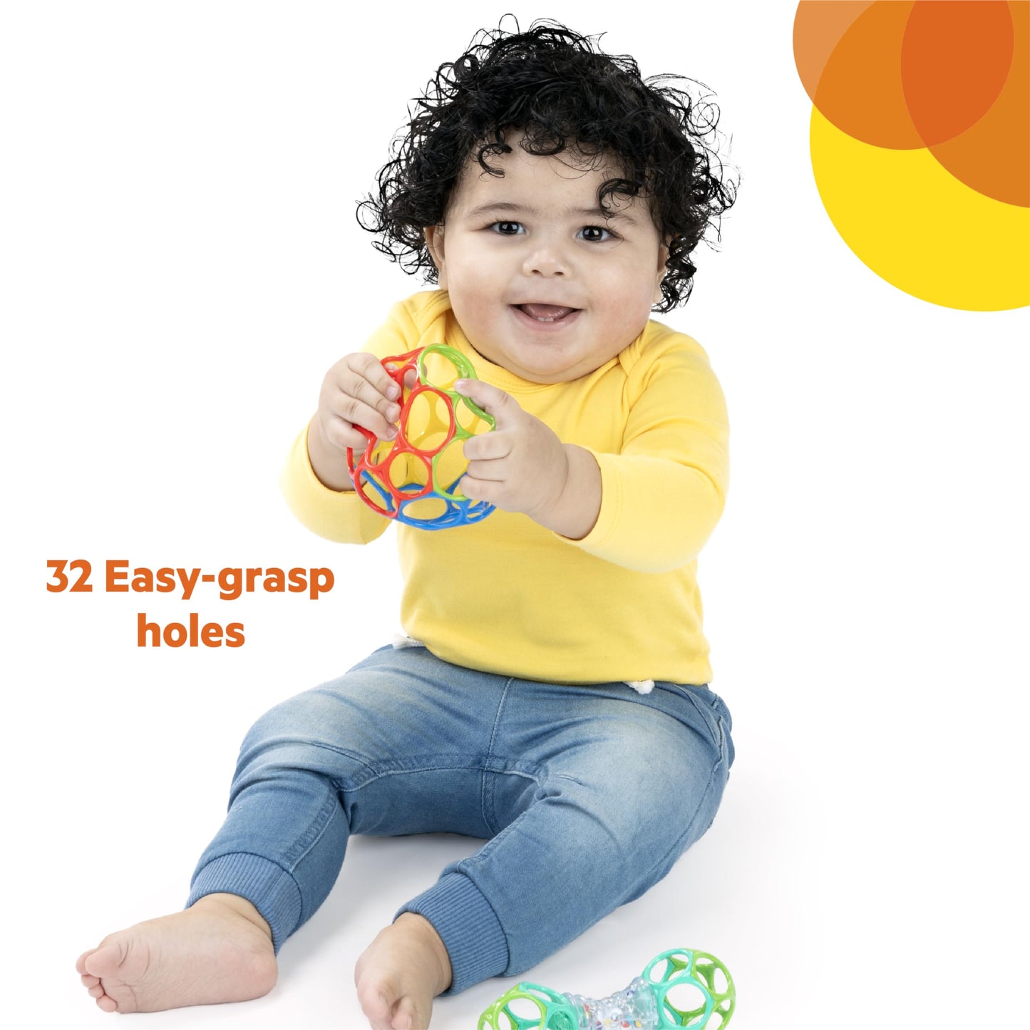 Bright Starts Oball Shaker Rattle Toy, Ages Newborn Plus