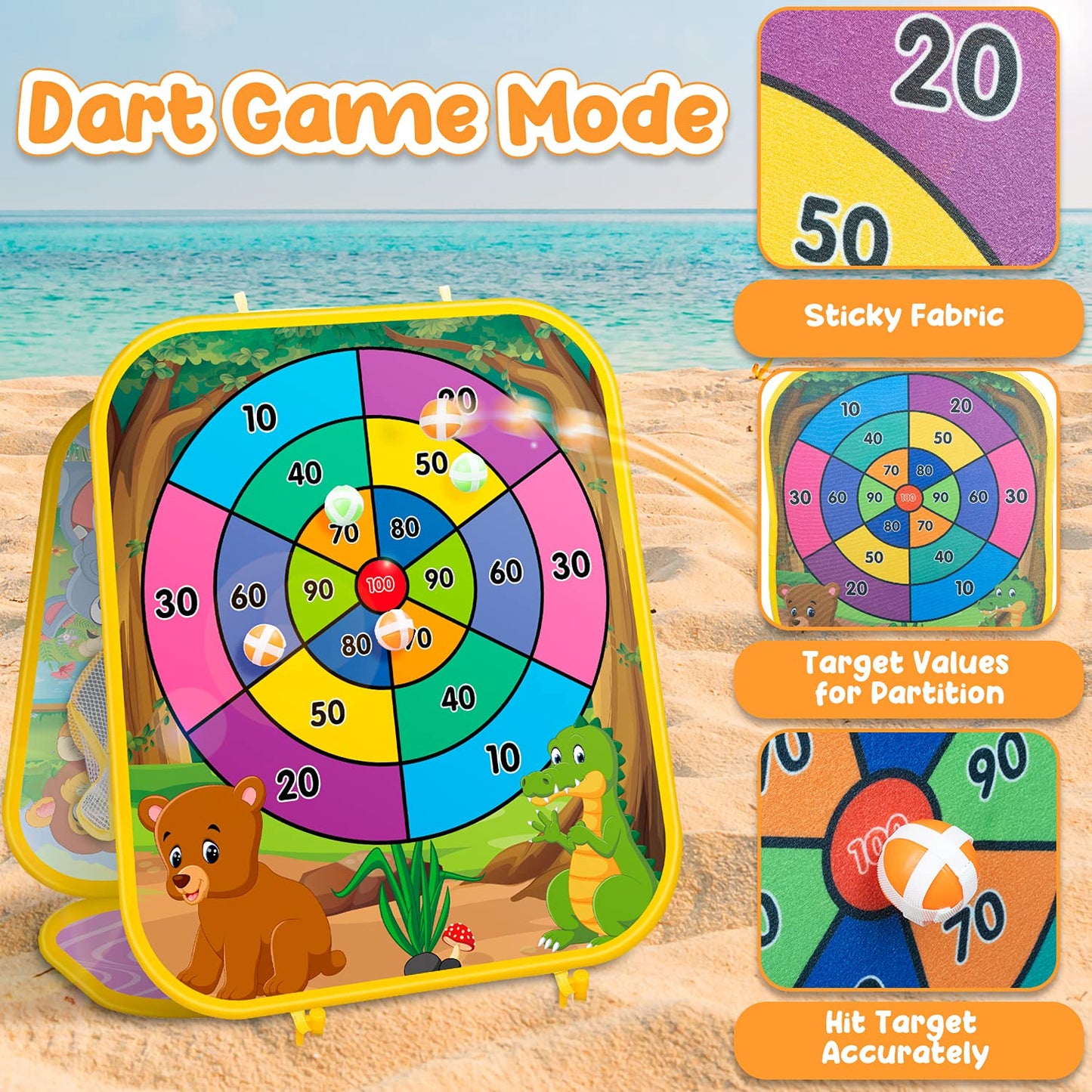 Bean Bag Toss Game for Kids - Cornhole Board Outdoor Toys for Toddlers -Party Activities Carnival Outside Yard Backyard Beach Lawn Games Toy for Kid Boys Girls Age 3 4 5 6 7 8 Year Old Birthday Gifts