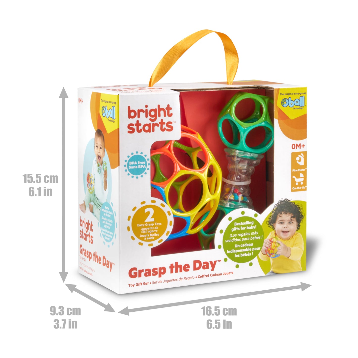 Bright Starts Oball Shaker Rattle Toy, Ages Newborn Plus