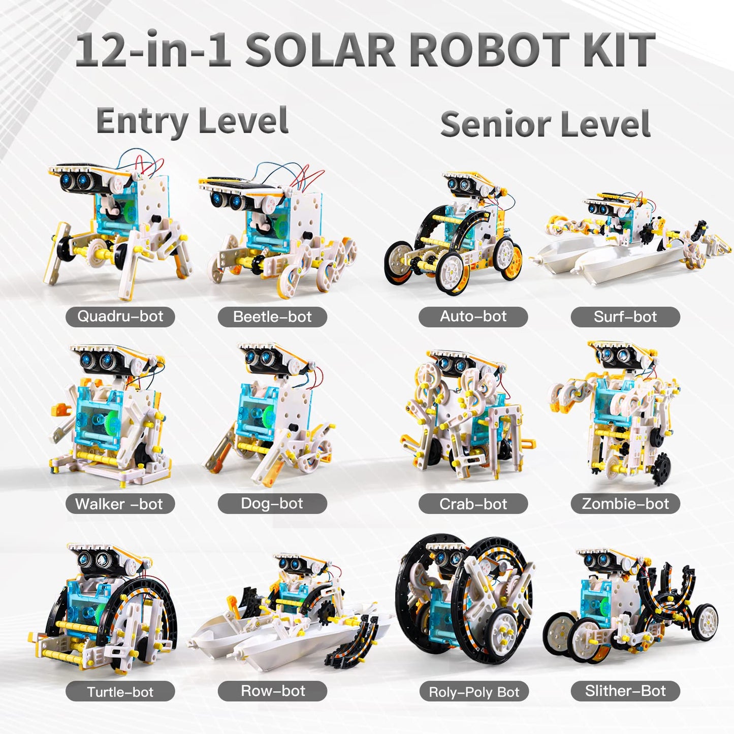 Lucky Doug Toys for Ages 8-13, 12-in-1 STEM Solar Robot Kit Toys Gifts for Kids 8 9 10 11 12 13 Years Old, Educational Building Science Experiment Set Birthday for Kids Boys Girls