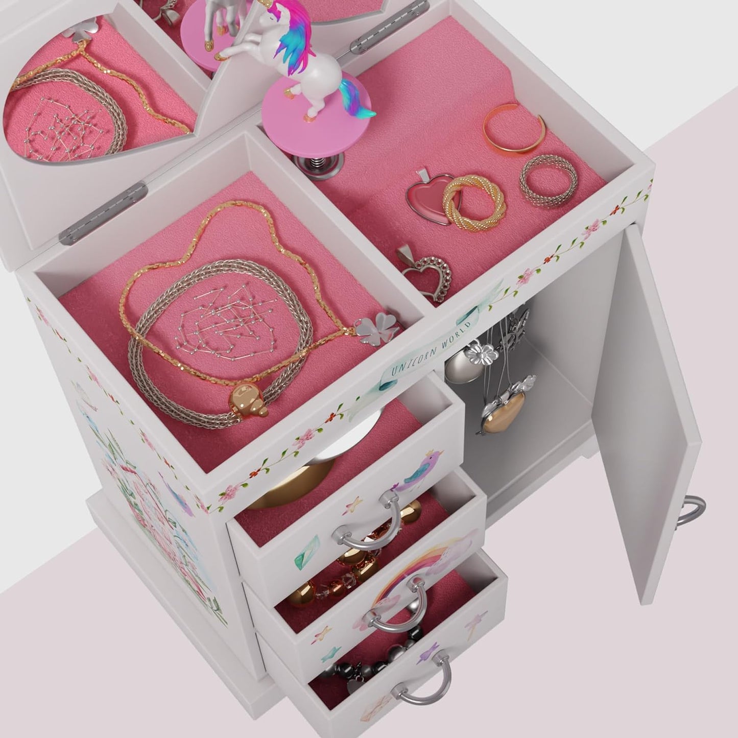 Unicorn Musical Jewelry Box for Kids - Gifts for Girls, Ages 3-8, Best Princess Room Toys Gift for Age 3, 4, 5, 6, 7, 8 Year Old Little Girl - Birthday Present Toy Ideas Music