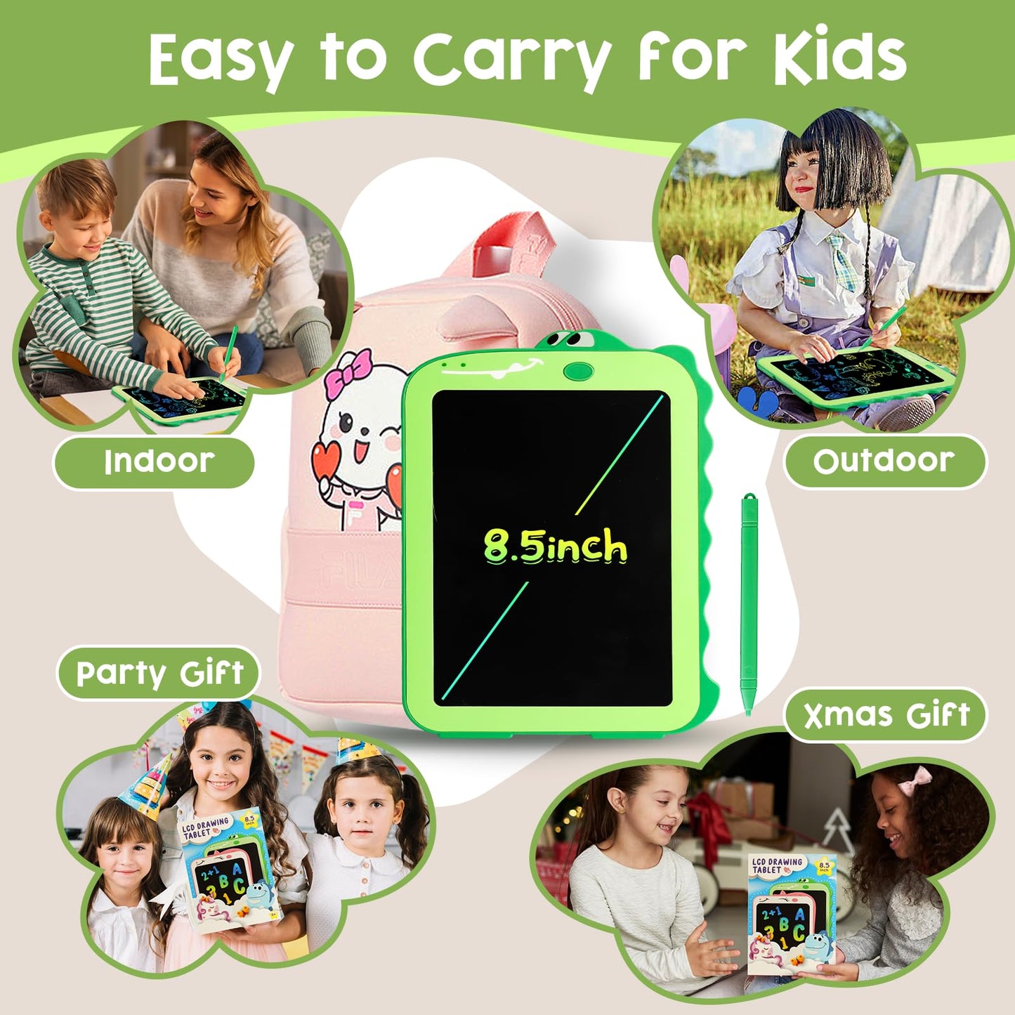 LCD Writing Tablet for Kids, Colorful Toddlers Toys Drawing Board, Educational Kid Toys, Doodle Pad Dinosaur Toys for 2 3 4 5 6 7 8 Year Old Boys Girls Birthday Party Christmas Gifts,8.5inch