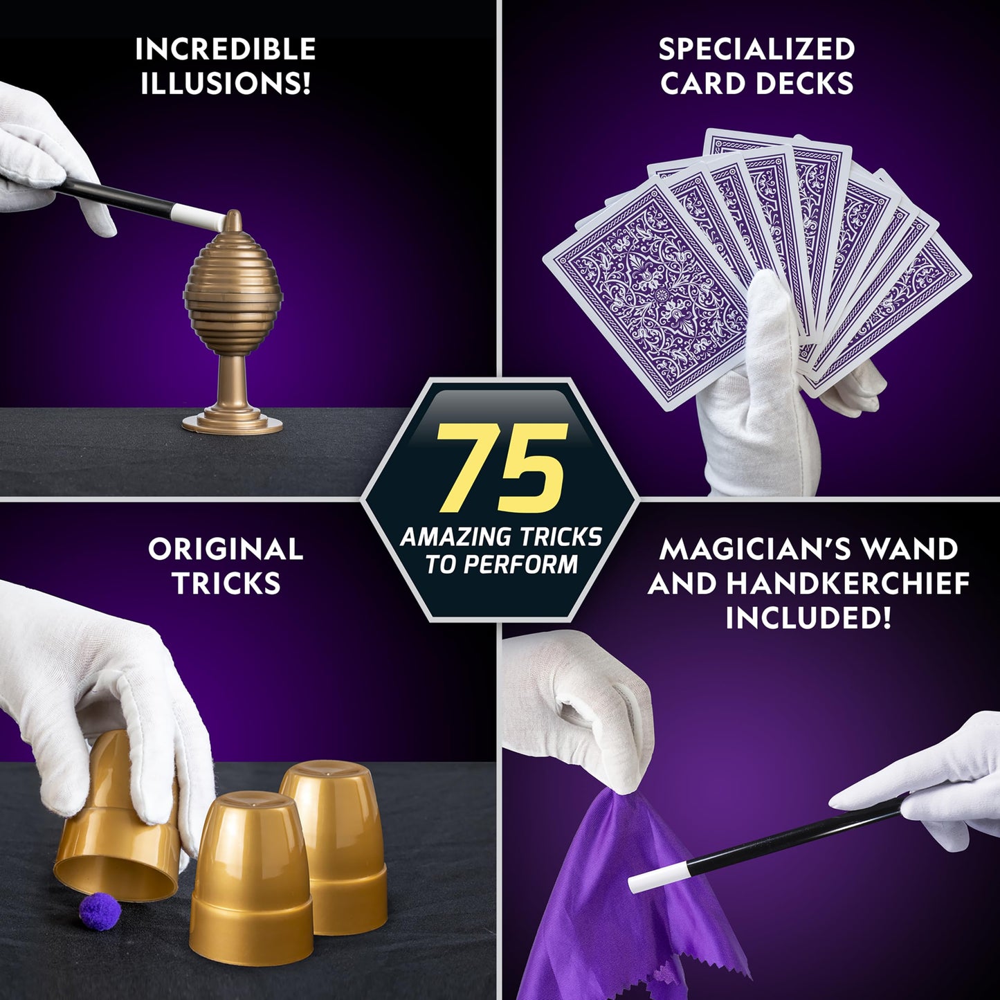 National Geographic Kids Magic Set - 45 Magic Tricks for Kids to Perform with Step-by-Step Video Instructions for Each Trick Provided by a Professional Magician, Toys for Boys and Girls