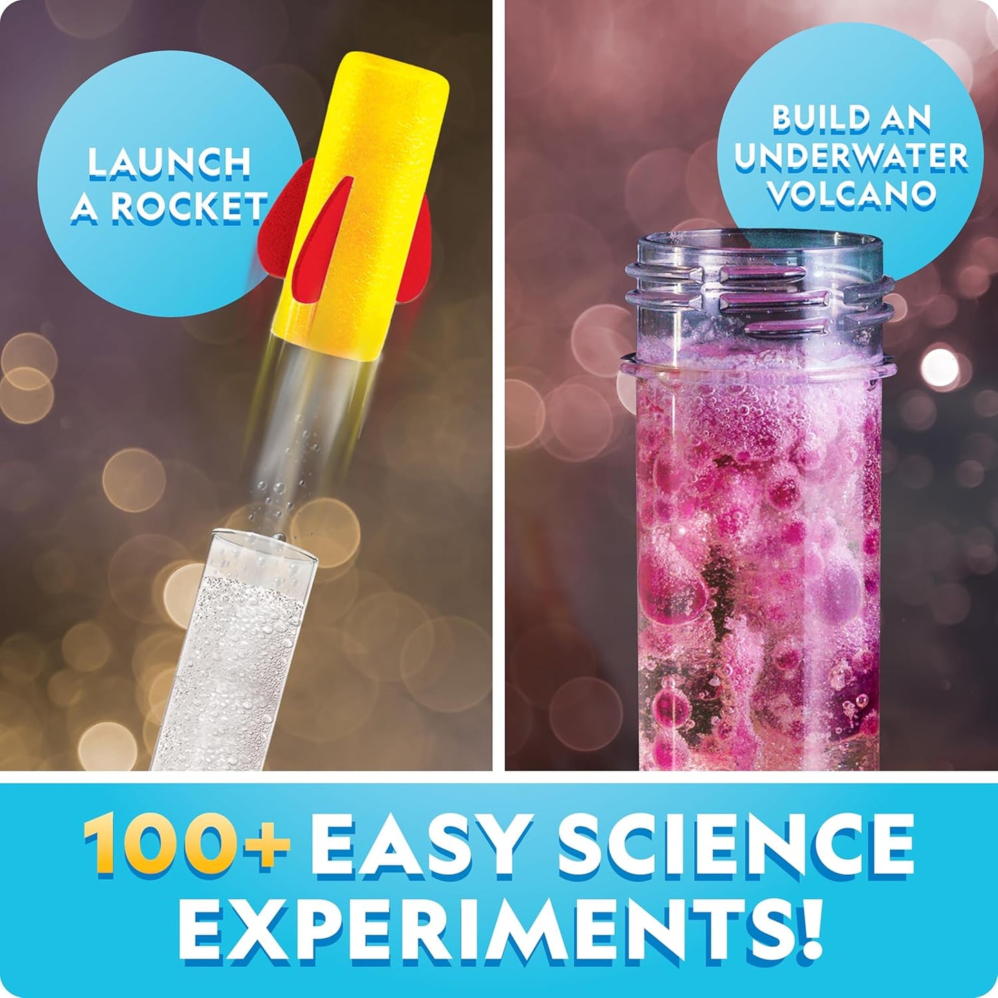 Stunning Chemistry Set - Mega Science Kit with 100+ Easy Experiments- Make a Volcano and Launch a Rocket, STEM Projects for Kids Ages 8-12, Science Toys (Amazon Exclusive)