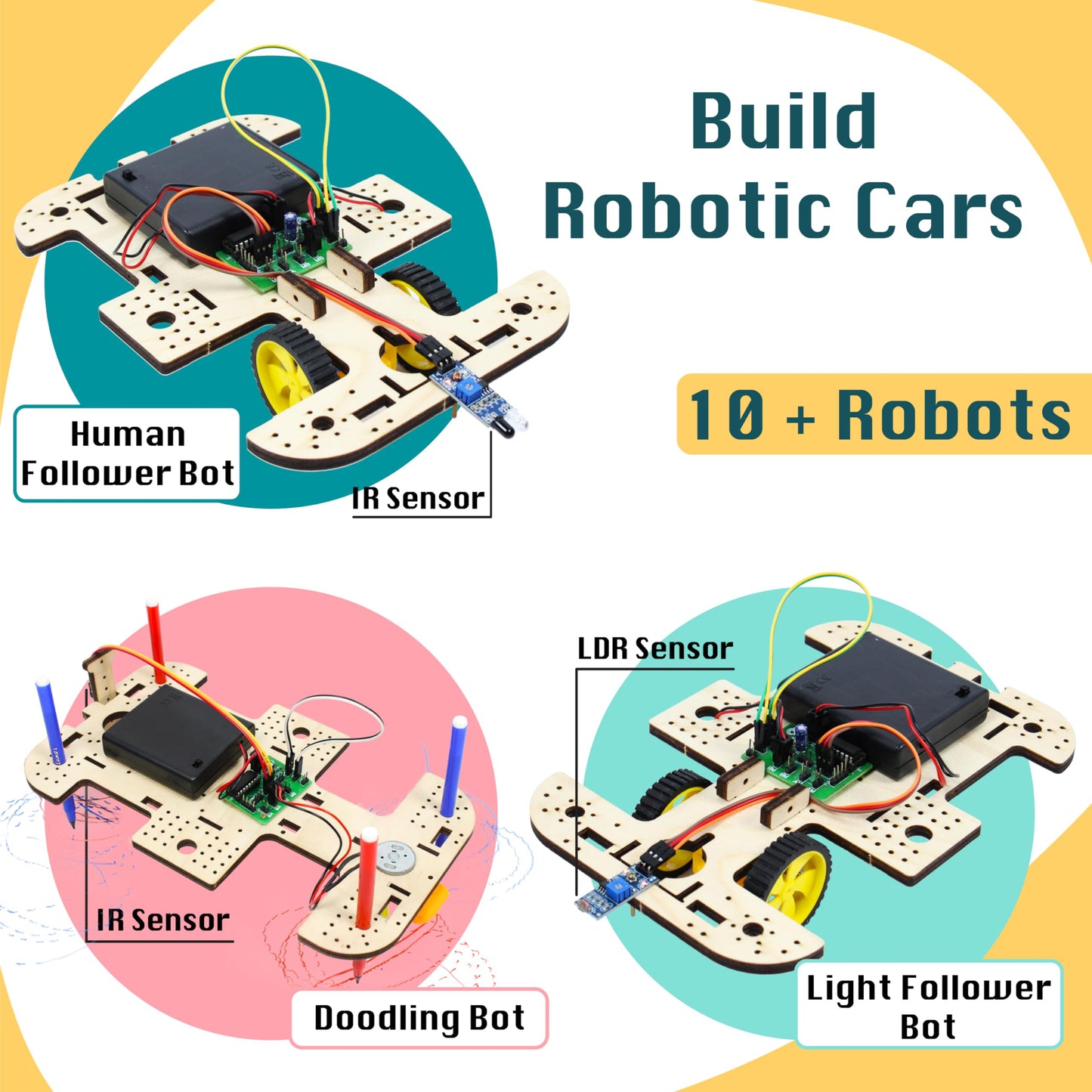 Butterfly Edufields 10in1 STEM Robotics Kit for Kids 8-12-14, Robot Kit for 8-10, Electronics for Kids 8-12, Engineering Kits for Kids Age 8-12, Science Kits for Kids Age 12-14, Circuit Board for Kids