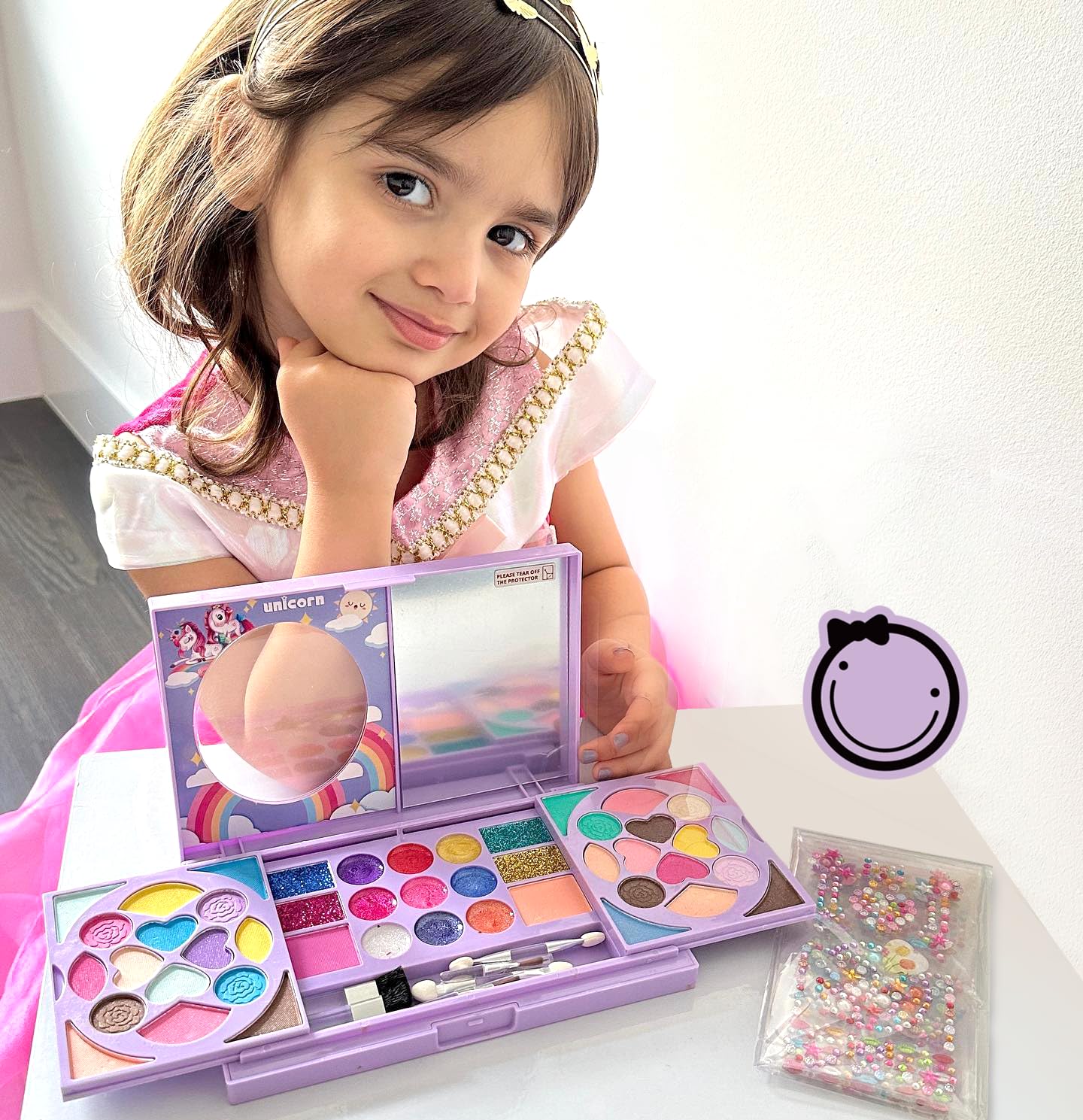 Tomons Kids Makeup Kit for Girl Real Washable Cosmetic Toy Beauty Set, Birthday Toys Gift for 3 4 5 6 7 8 9 10 Year Girls