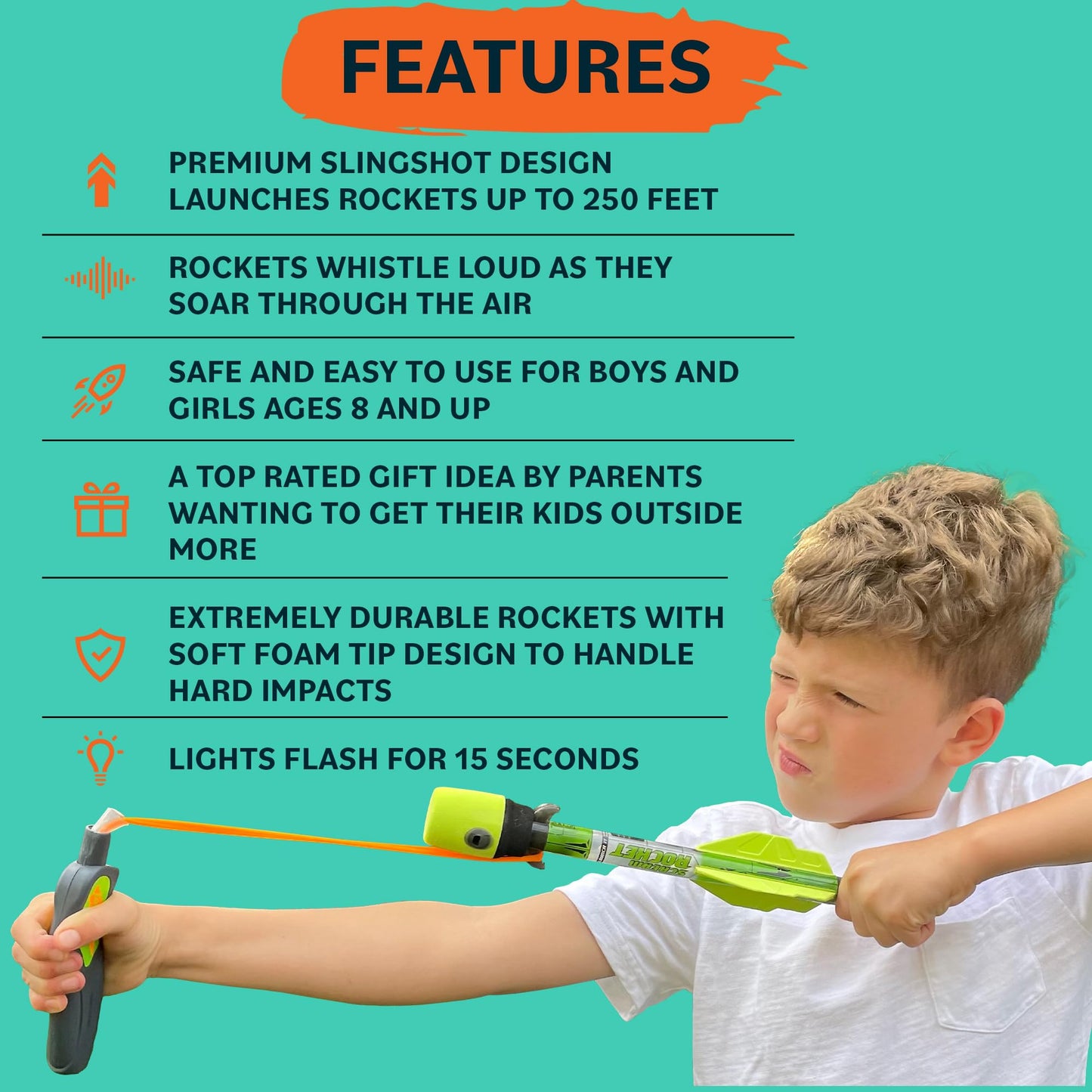 Toy Rocket Launcher for Kids: Slingshot Rockets Outdoor Toys & Beach Games - Water Summer Birthday Gifts for Boys & Girls All Ages 8 & Up - Pool Toys & Boy Gifts for 8 9 10 11 12 Year Old Gift Ideas